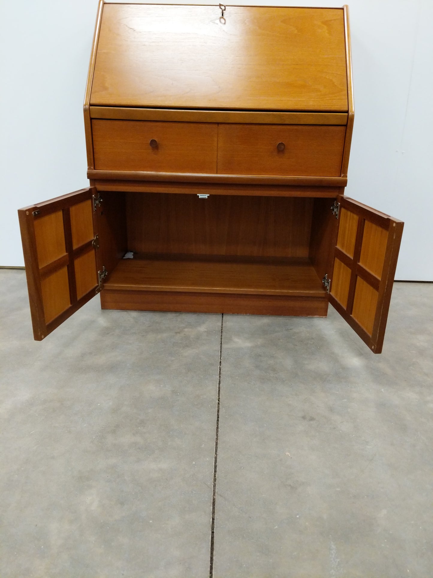 Vintage Mid Century Modern Teak Secretary Desk by Nathan