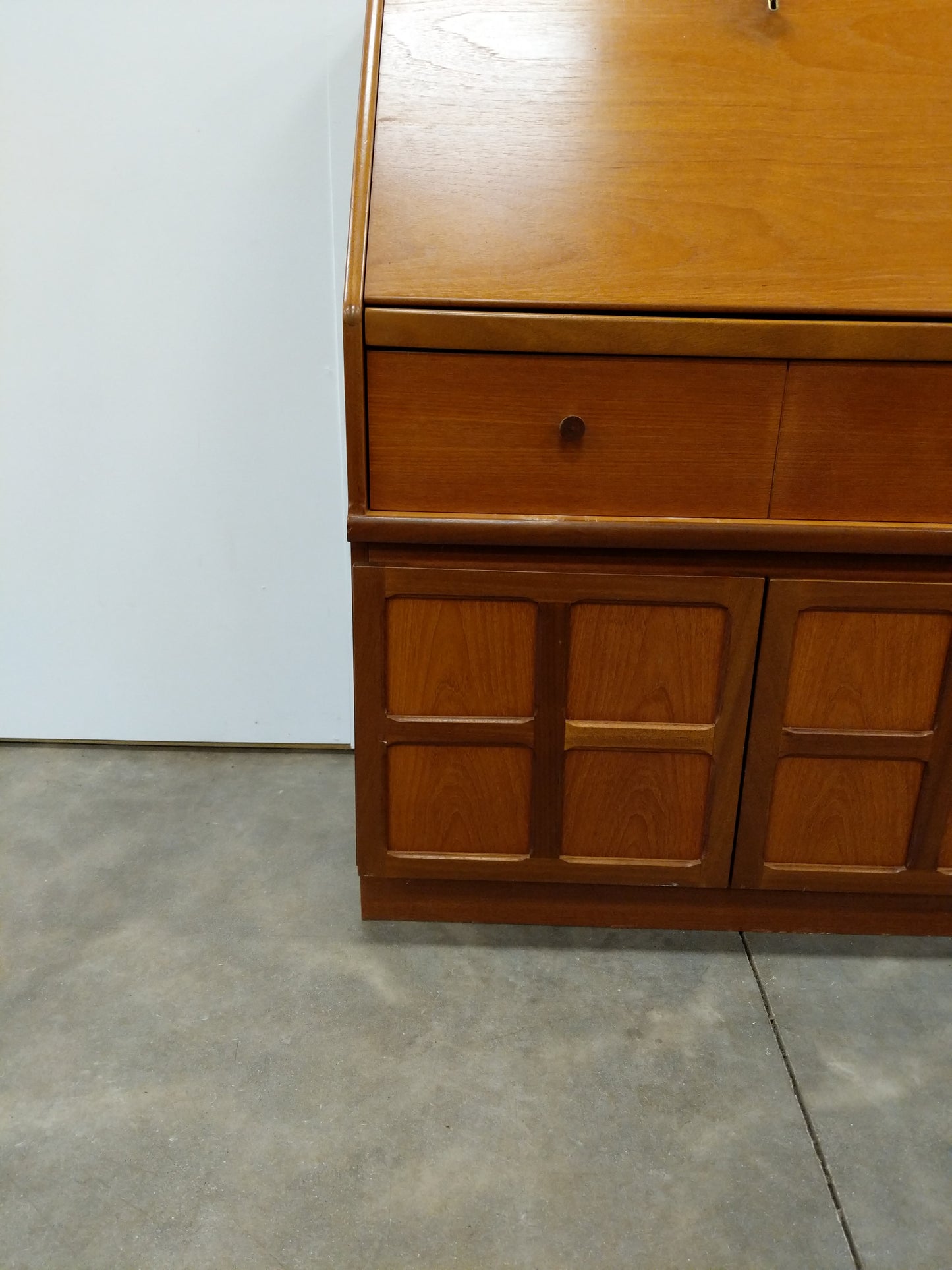 Vintage Mid Century Modern Teak Secretary Desk by Nathan