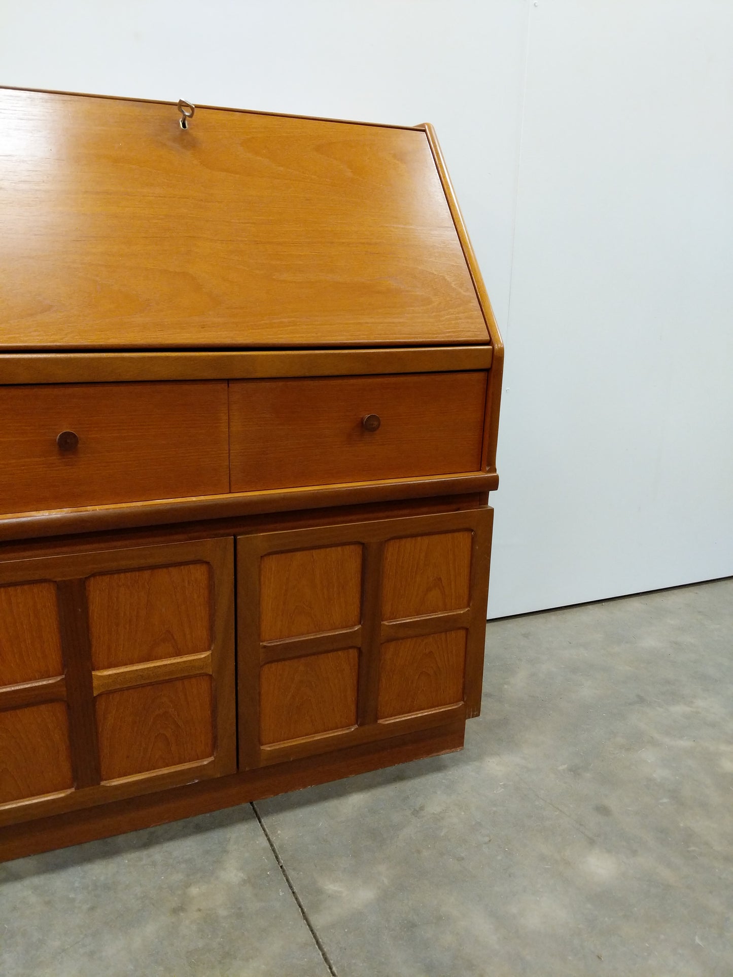 Vintage Mid Century Modern Teak Secretary Desk by Nathan