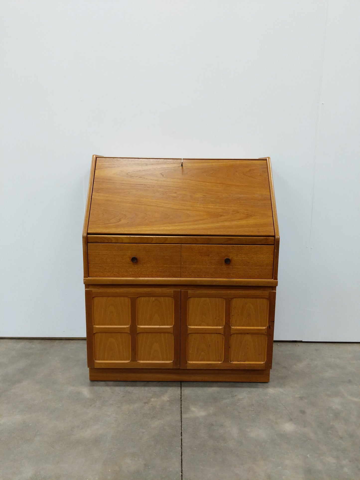 Vintage Mid Century Modern Teak Secretary Desk by Nathan