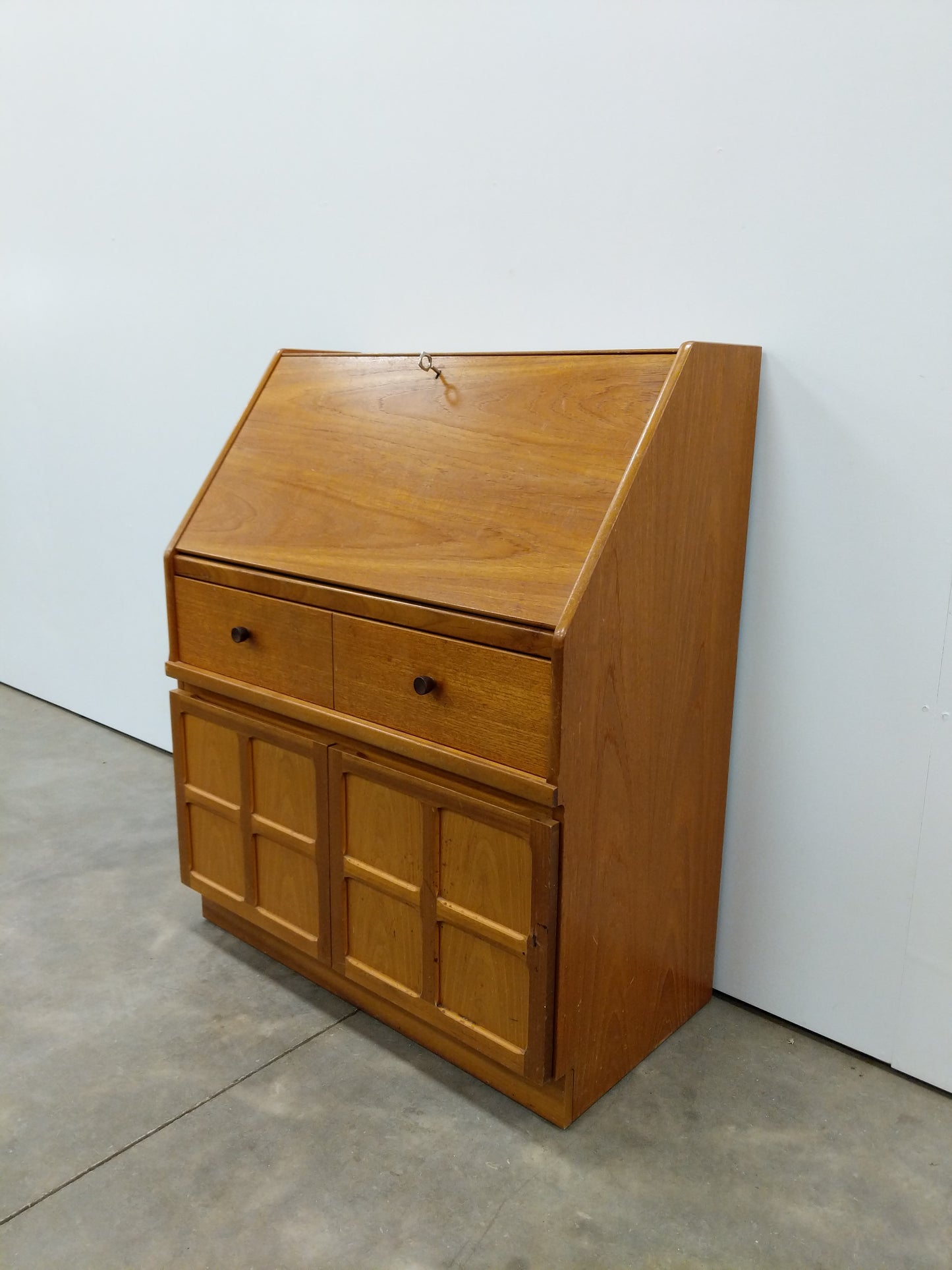 Vintage Mid Century Modern Teak Secretary Desk by Nathan