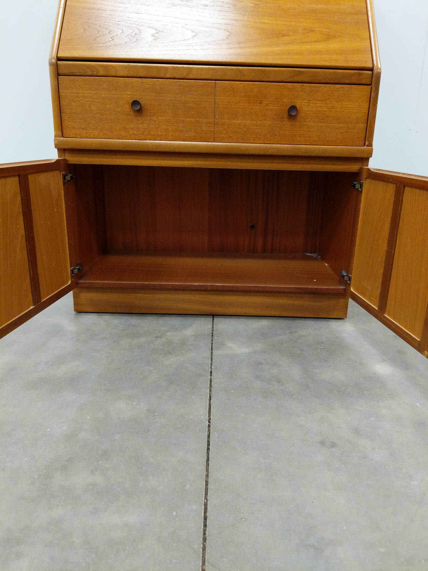 Vintage Mid Century Modern Teak Secretary Desk by Nathan