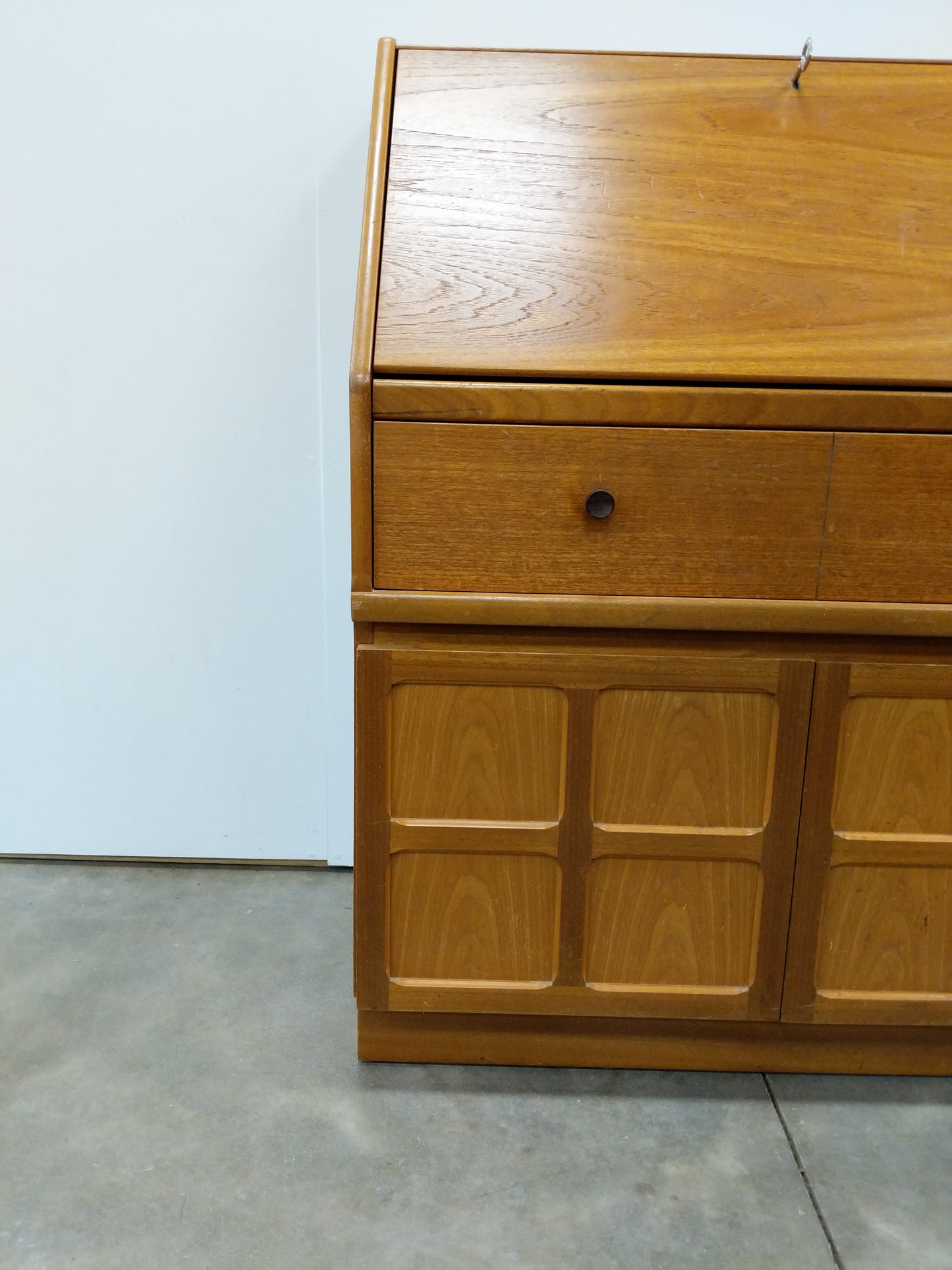 Vintage Mid Century Modern Teak Secretary Desk by Nathan