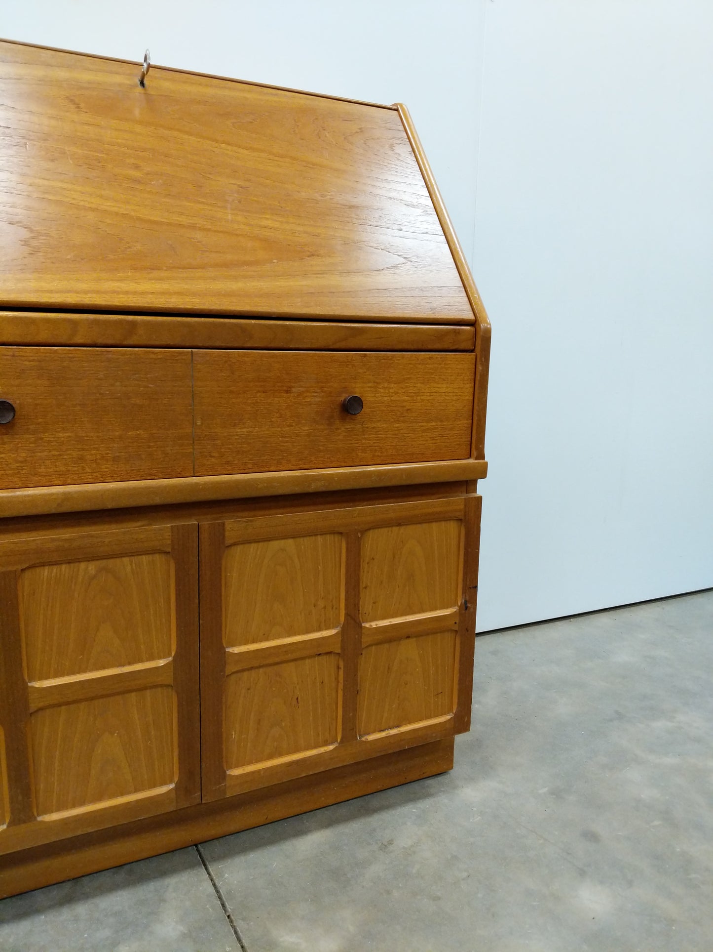 Vintage Mid Century Modern Teak Secretary Desk by Nathan