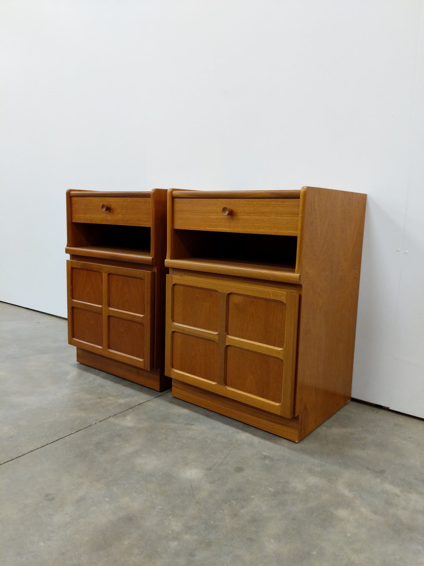 Pair of vintage Mid Century Modern Teak Nightstands by Nathan