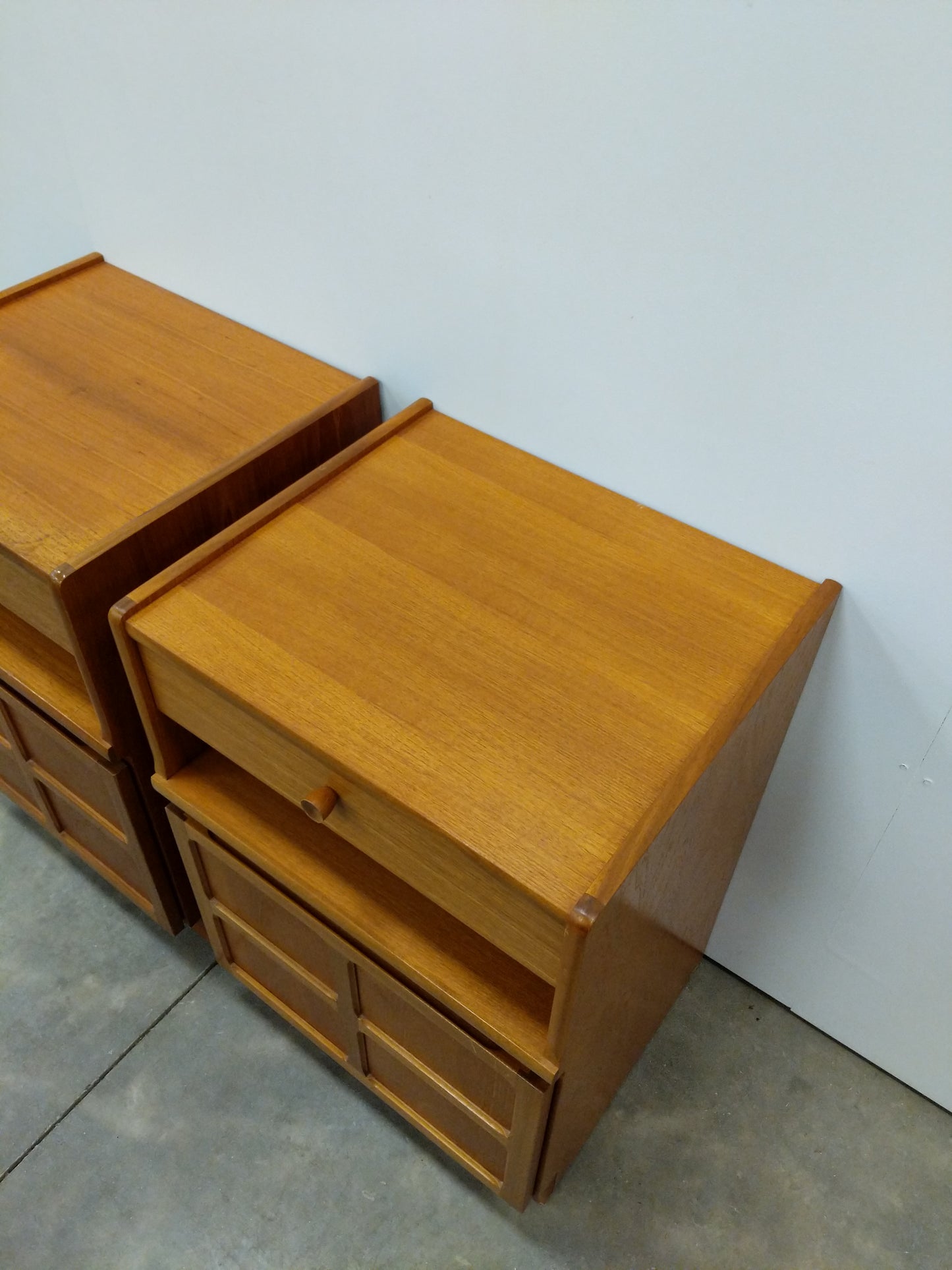 Pair of vintage Mid Century Modern Teak Nightstands by Nathan