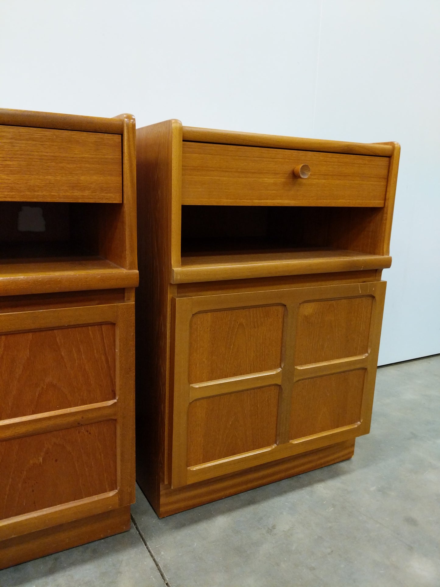Pair of vintage Mid Century Modern Teak Nightstands by Nathan