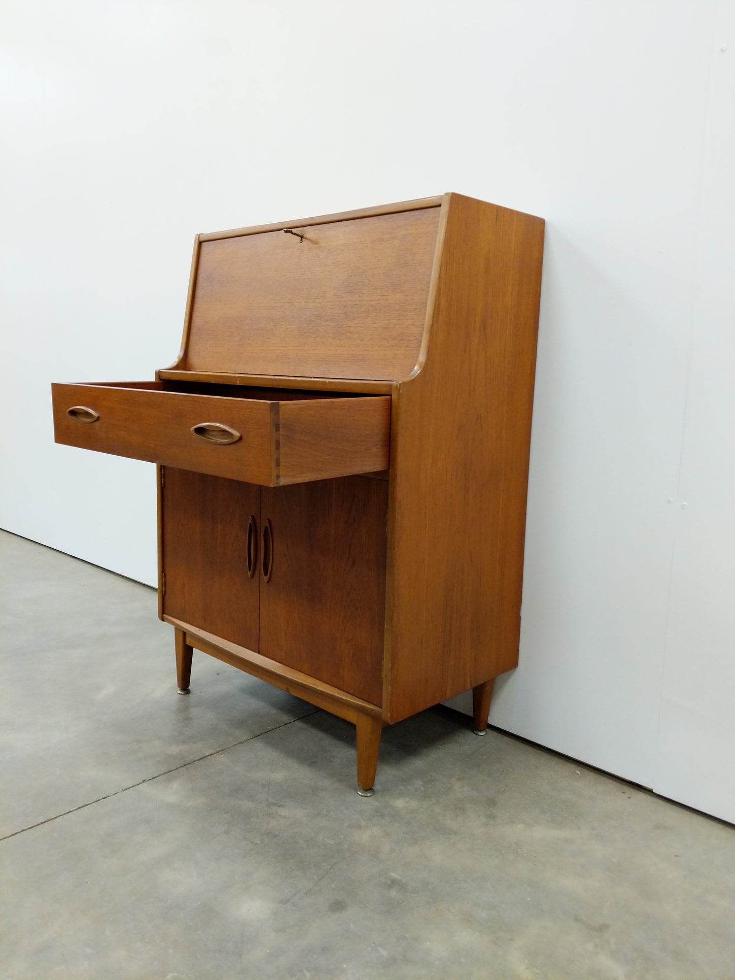 Vintage Mid Century Modern Teak Secretary Desk by Jentique