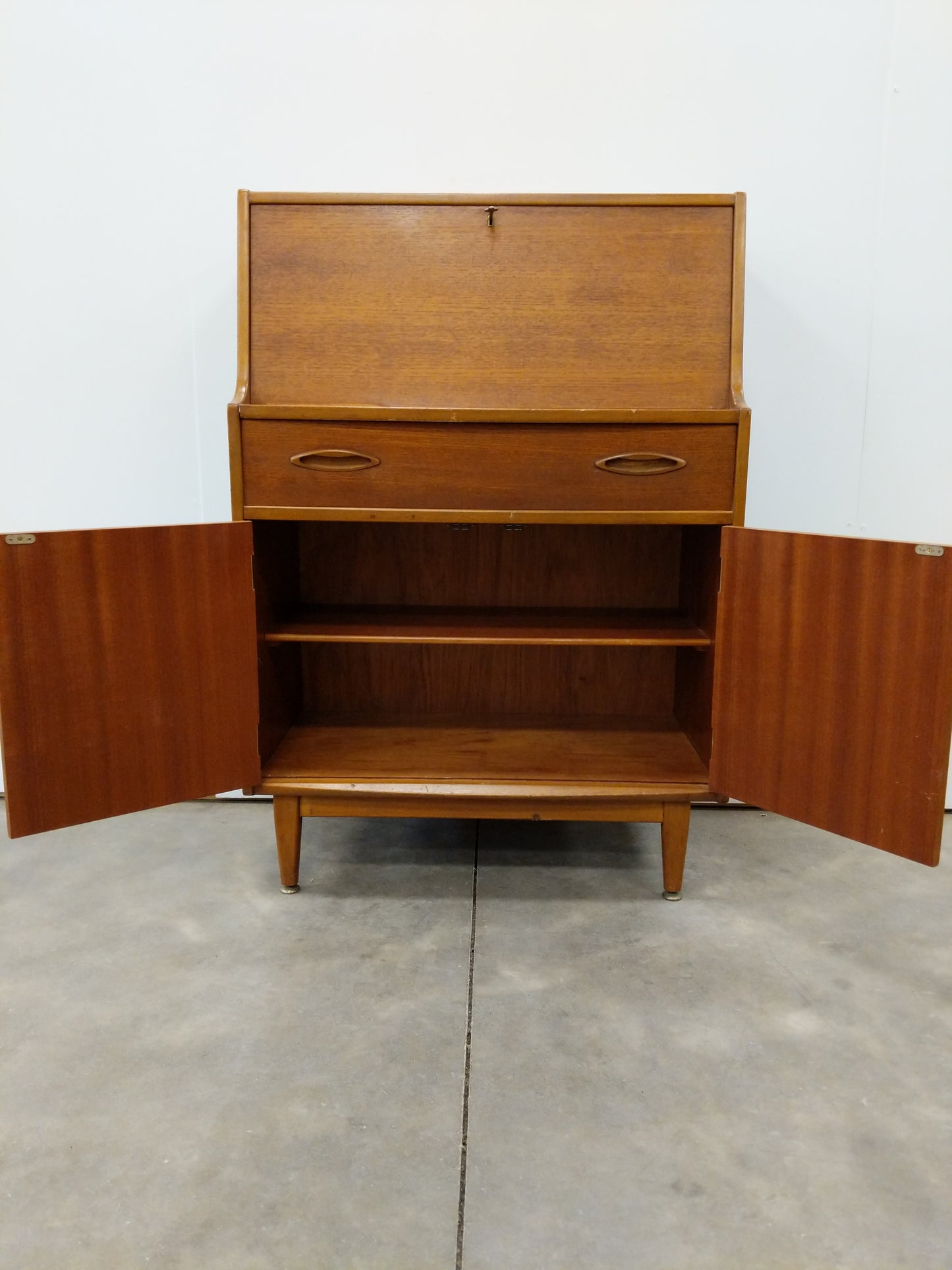 Vintage Mid Century Modern Teak Secretary Desk by Jentique