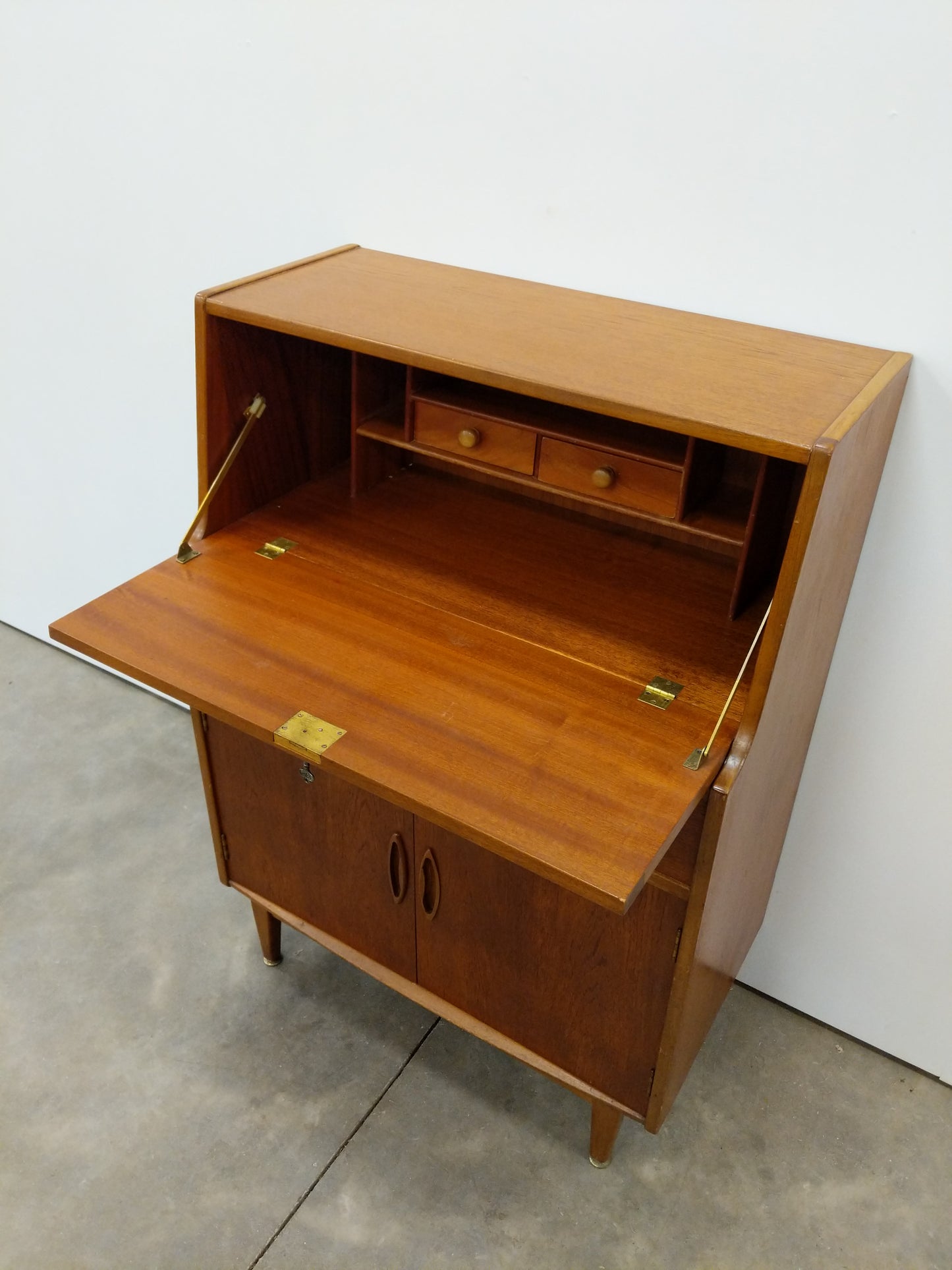 Vintage Mid Century Modern Teak Secretary Desk by Jentique