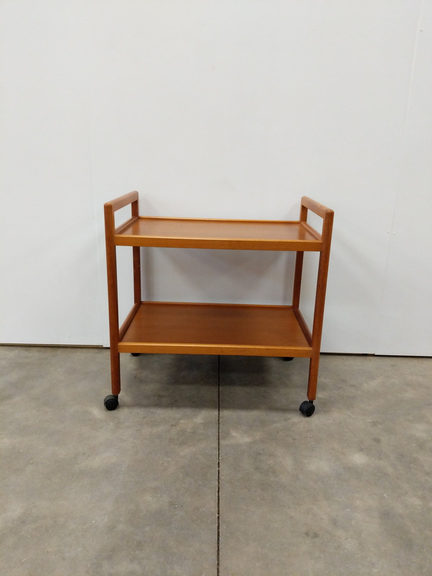 Vintage Mid Century Modern Teak Bar Cart / Serving Cart