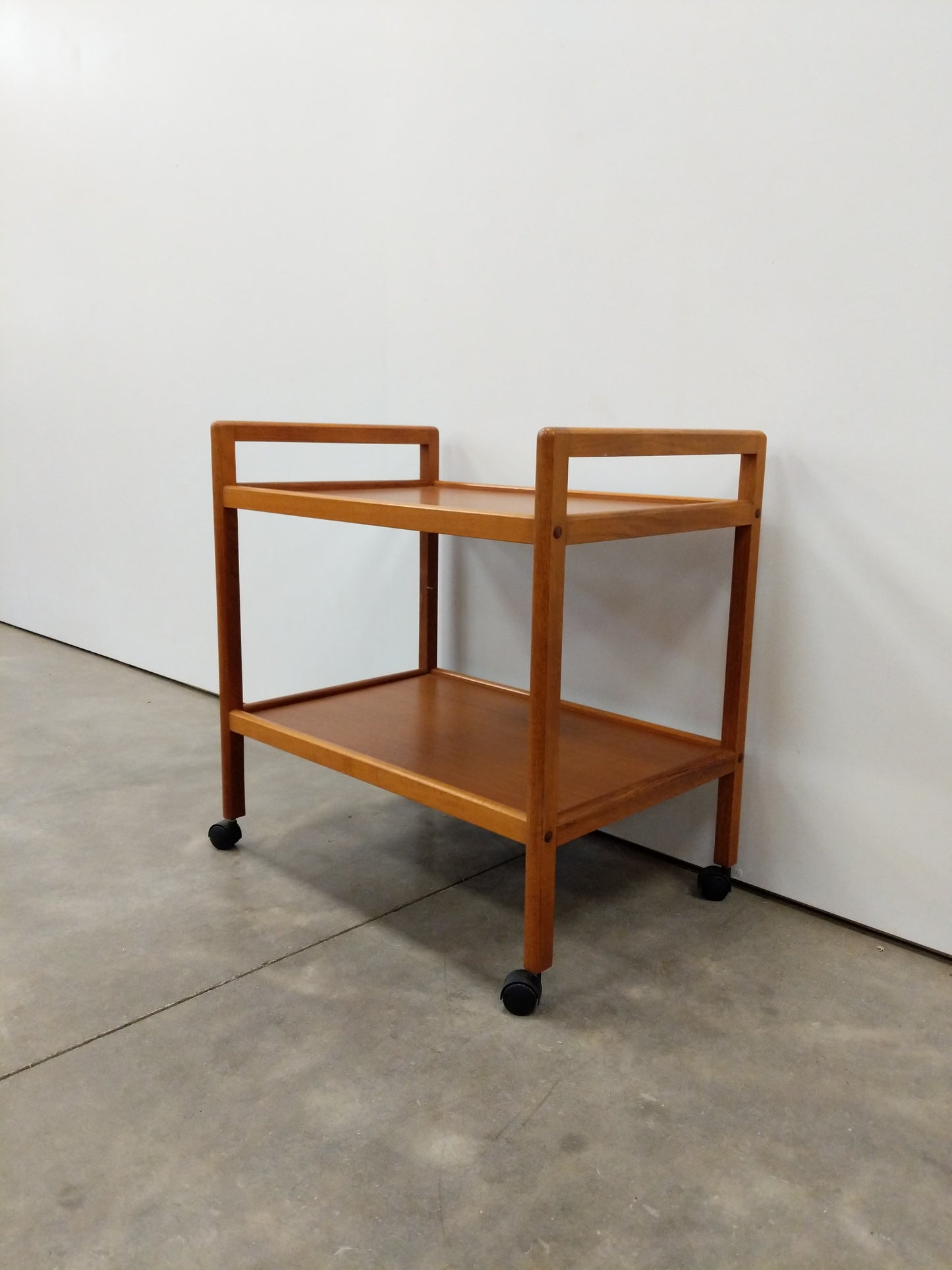 Vintage Mid Century Modern Teak Bar Cart / Serving Cart