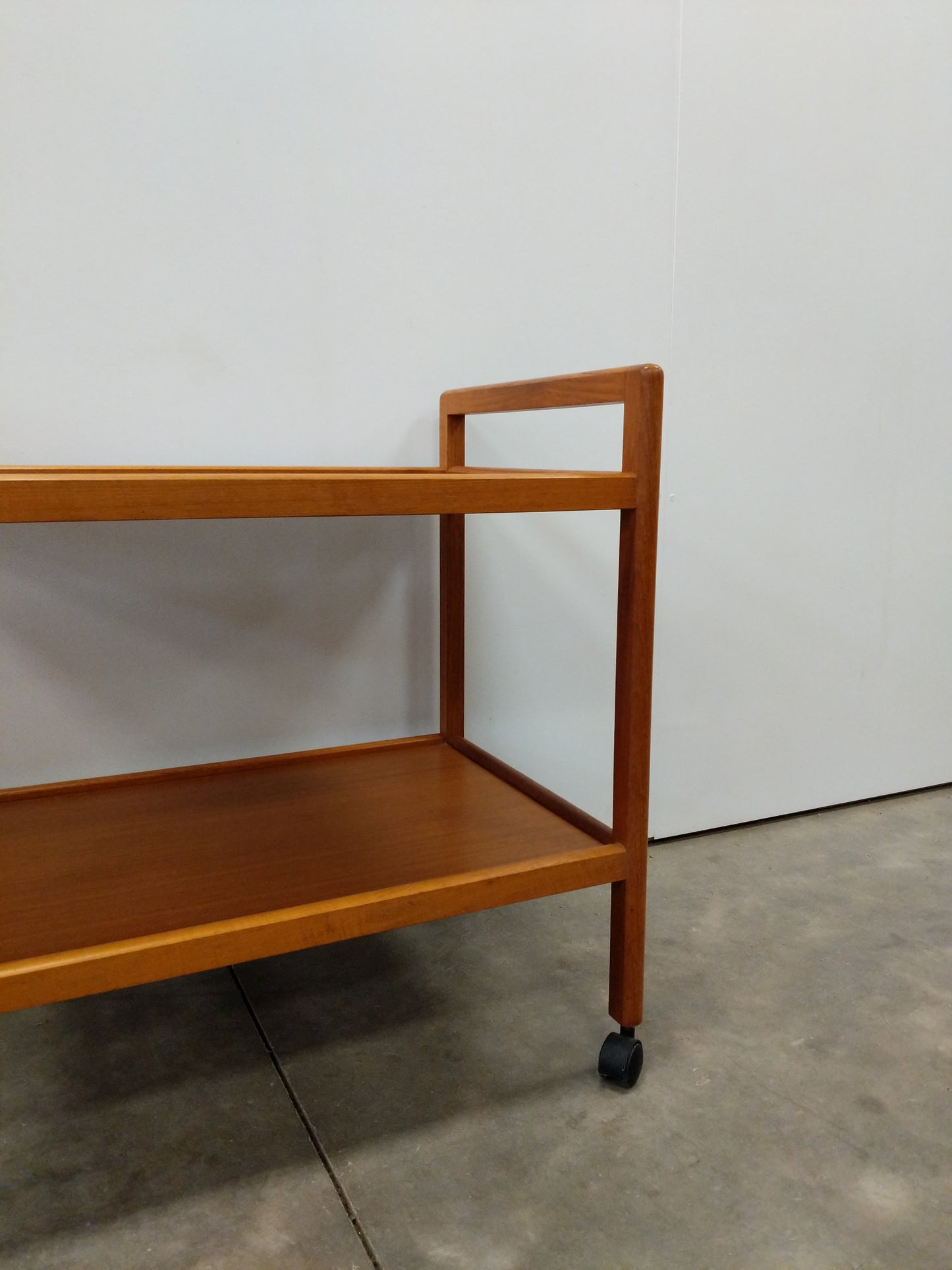 Vintage Mid Century Modern Teak Bar Cart / Serving Cart