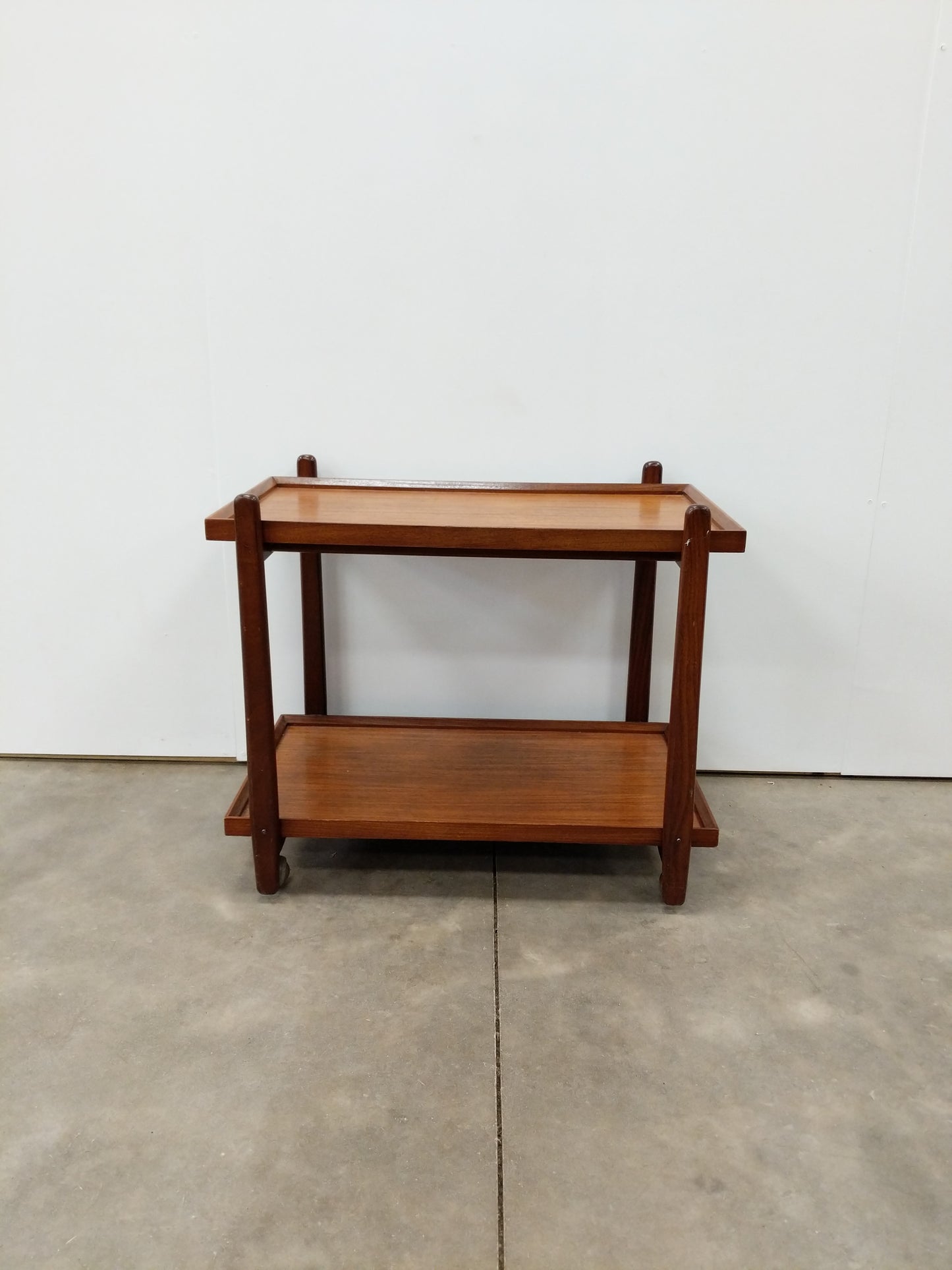 Vintage Mid Century Modern Teak Bar Cart / Serving Cart