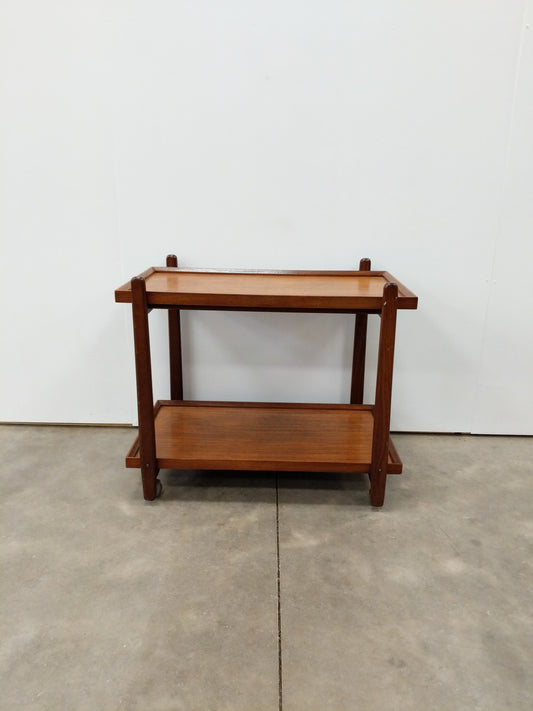 Vintage Mid Century Modern Teak Bar Cart / Serving Cart