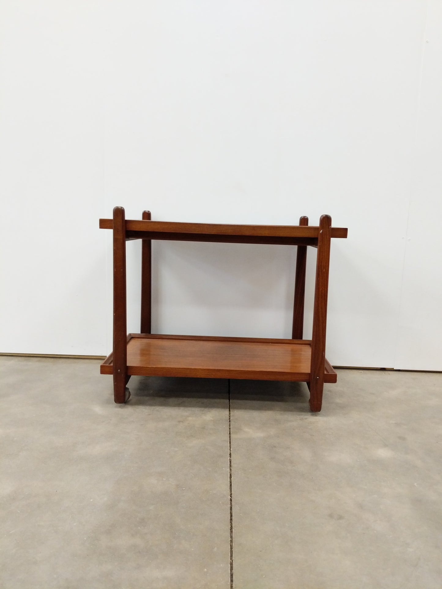 Vintage Mid Century Modern Teak Bar Cart / Serving Cart