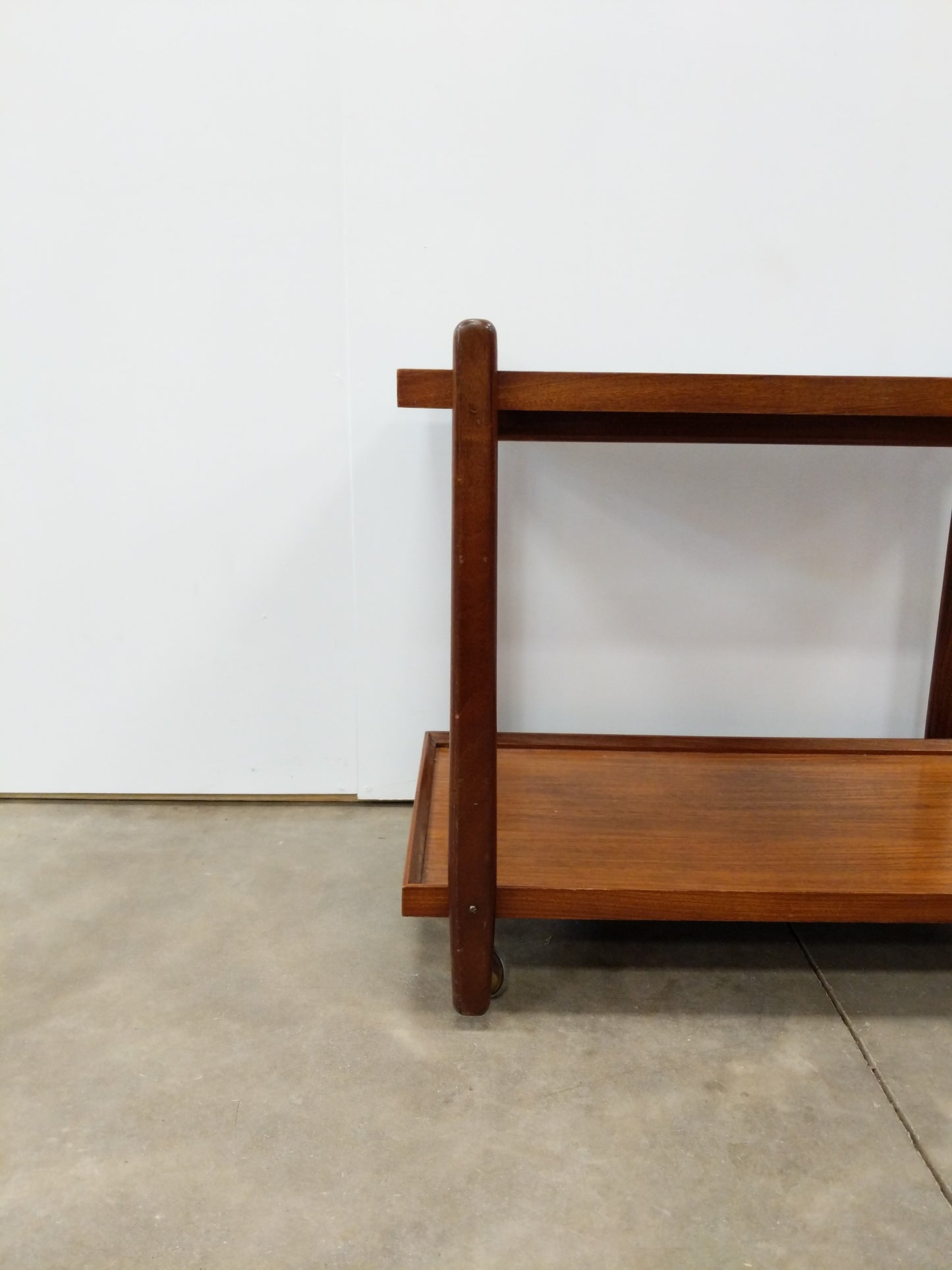 Vintage Mid Century Modern Teak Bar Cart / Serving Cart