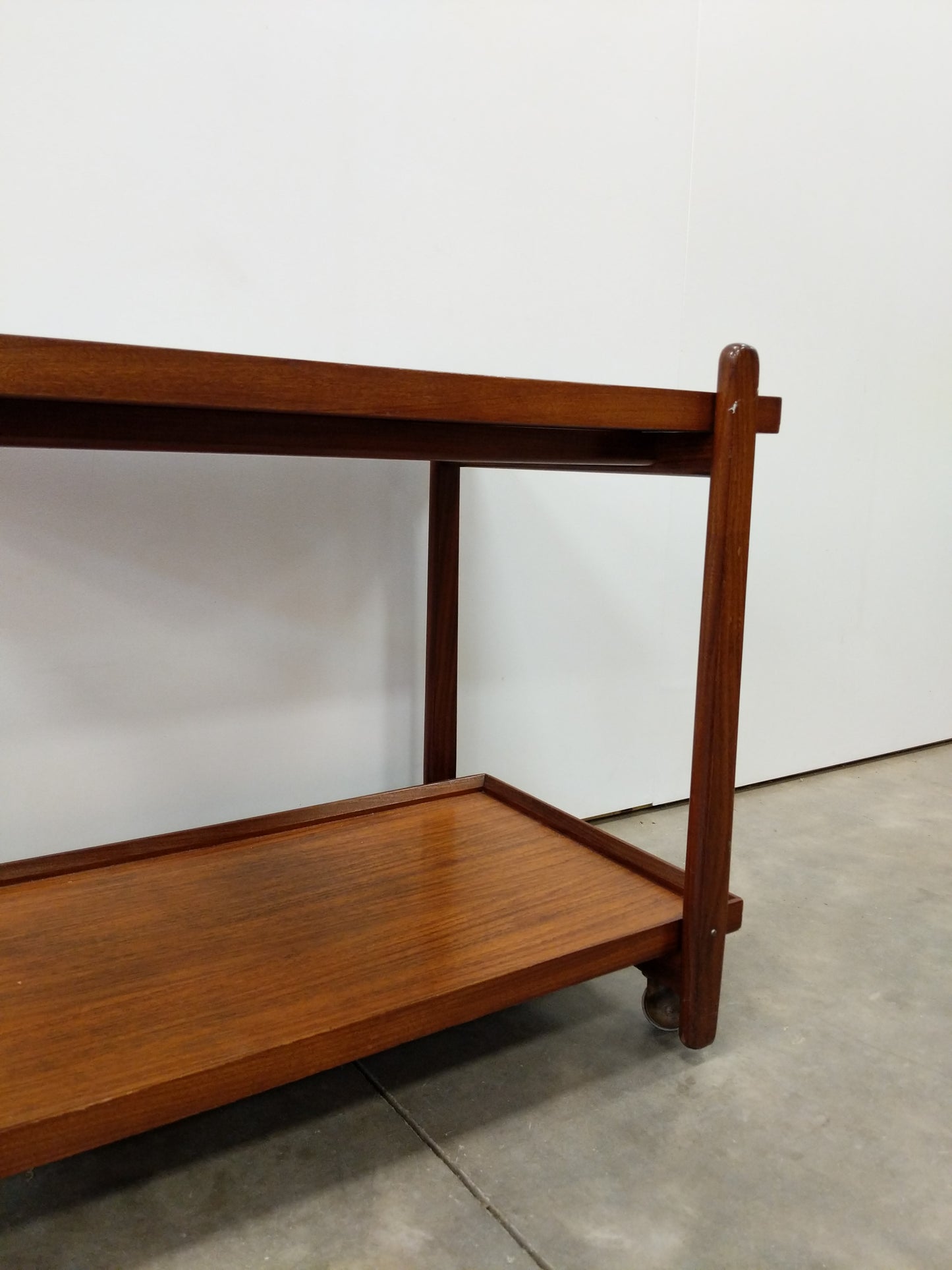 Vintage Mid Century Modern Teak Bar Cart / Serving Cart