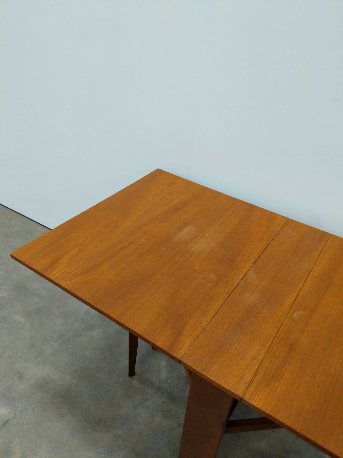 Vintage Mid Century Modern Teak Drop Leaf Dining Table