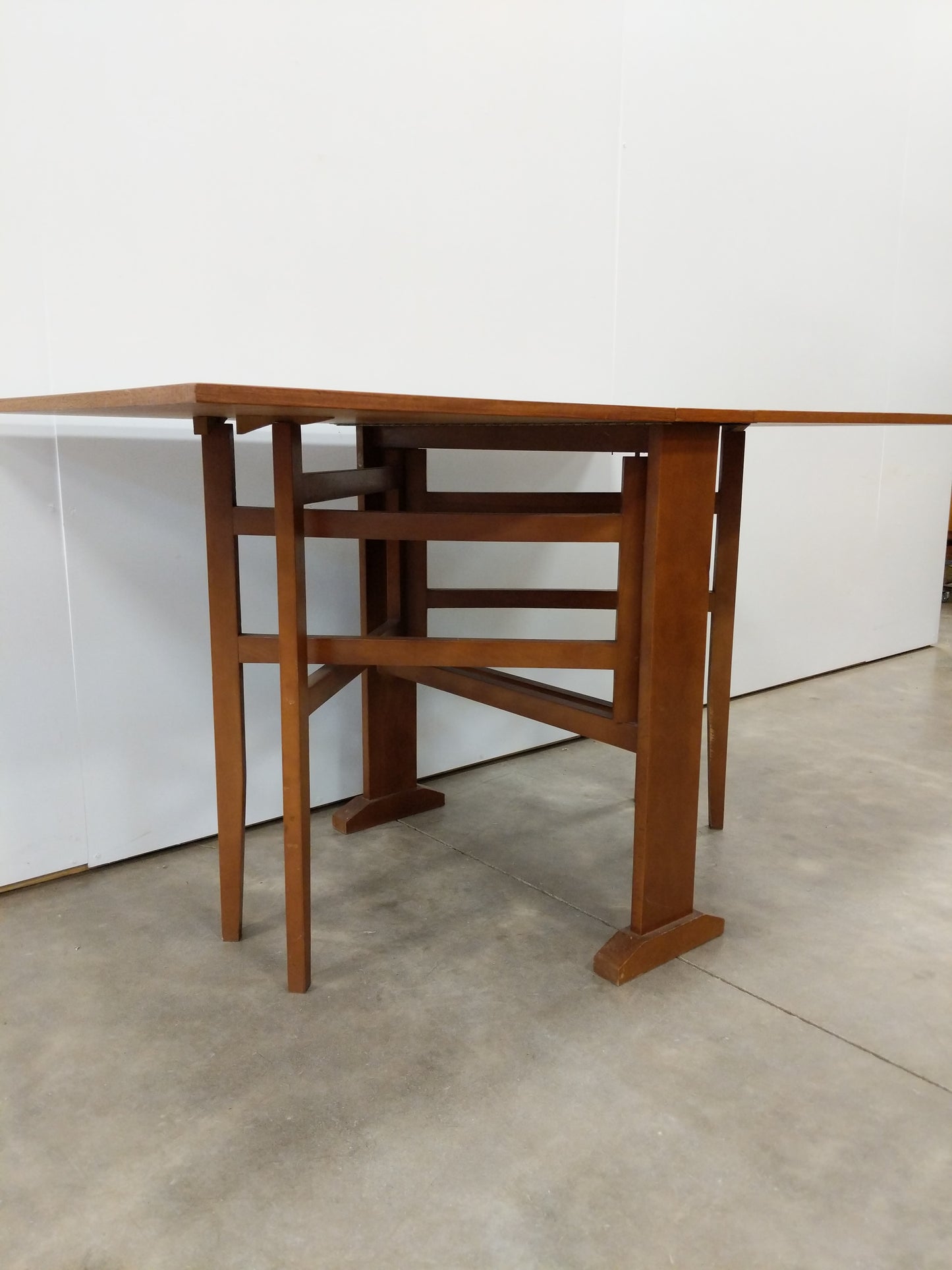 Vintage Mid Century Modern Teak Drop Leaf Dining Table