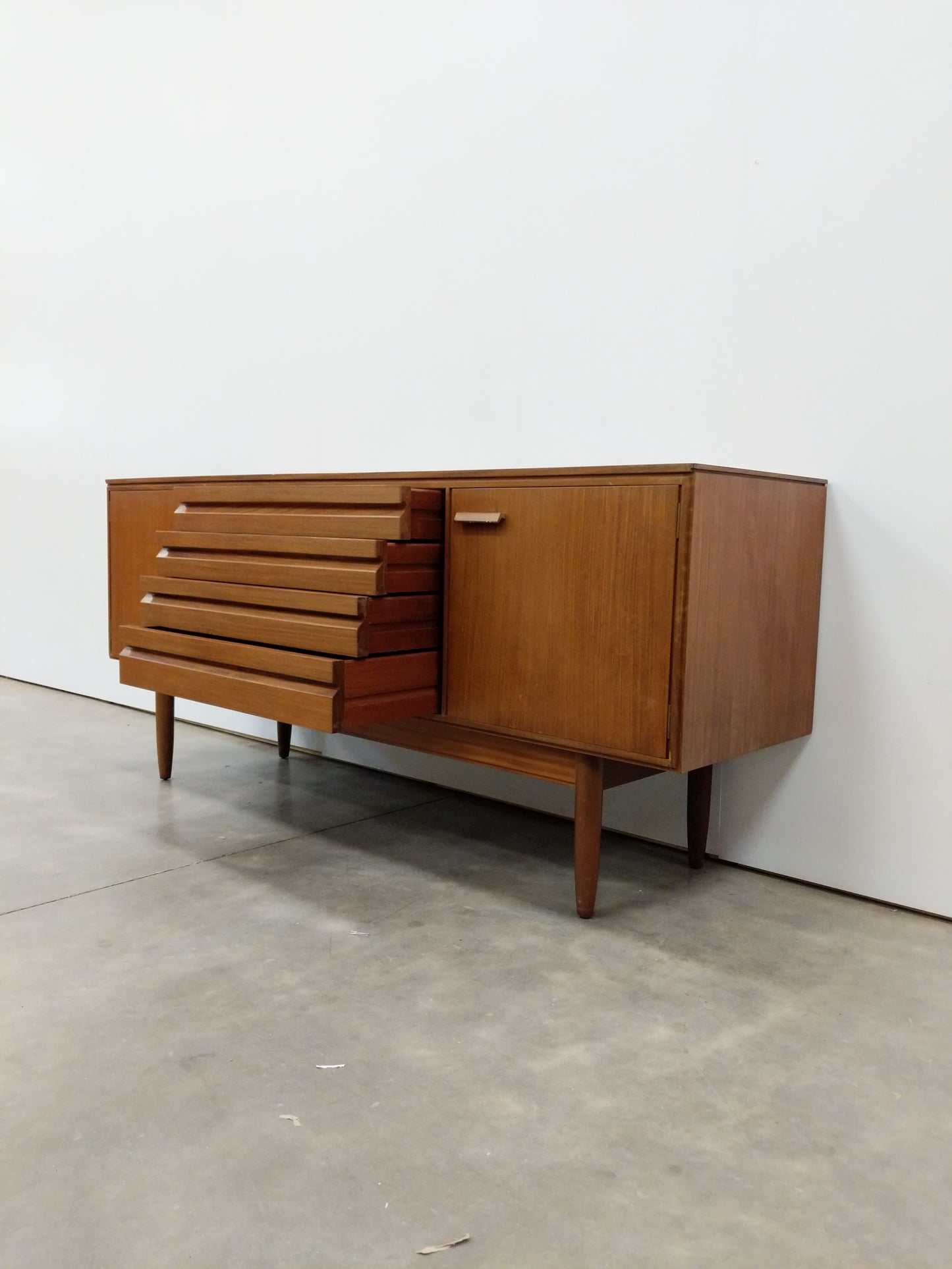 Vintage Mid Century Modern Teak Credenza by White & Newton