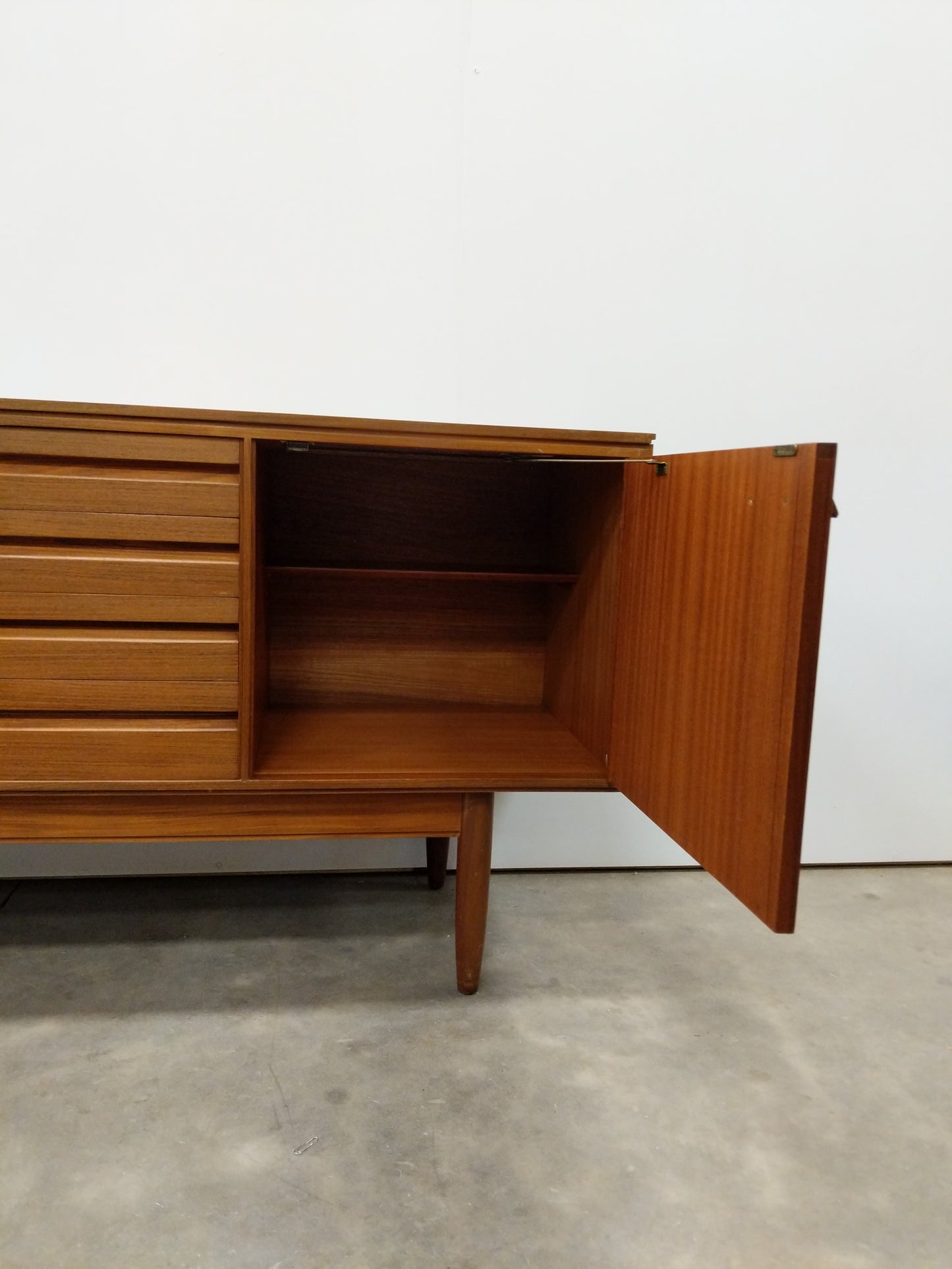 Vintage Mid Century Modern Teak Credenza by White & Newton