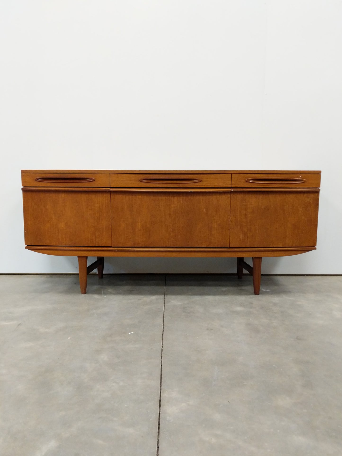 Vintage Mid Century Modern Teak Credenza by Elliotts of Newbury
