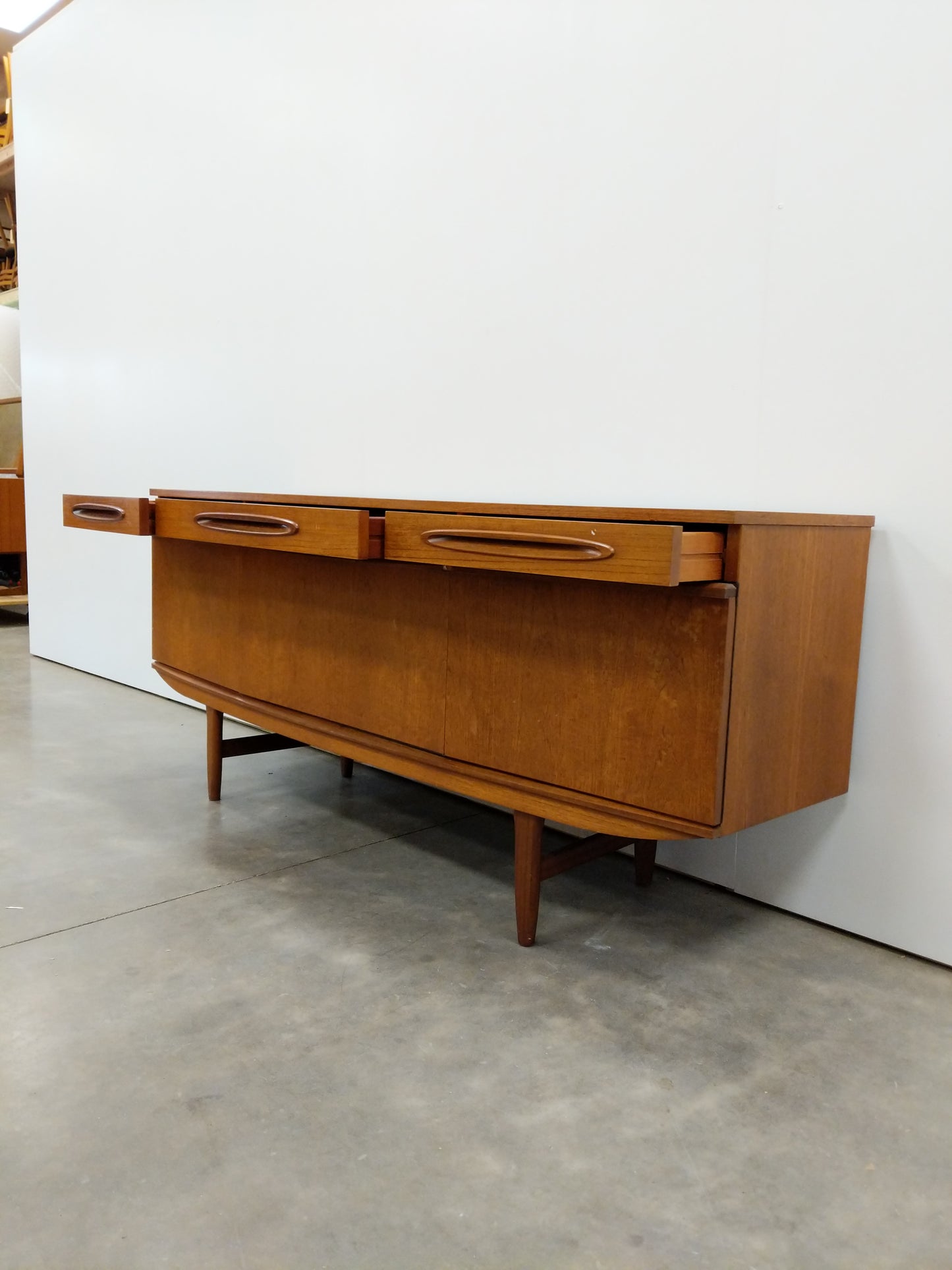 Vintage Mid Century Modern Teak Credenza by Elliotts of Newbury