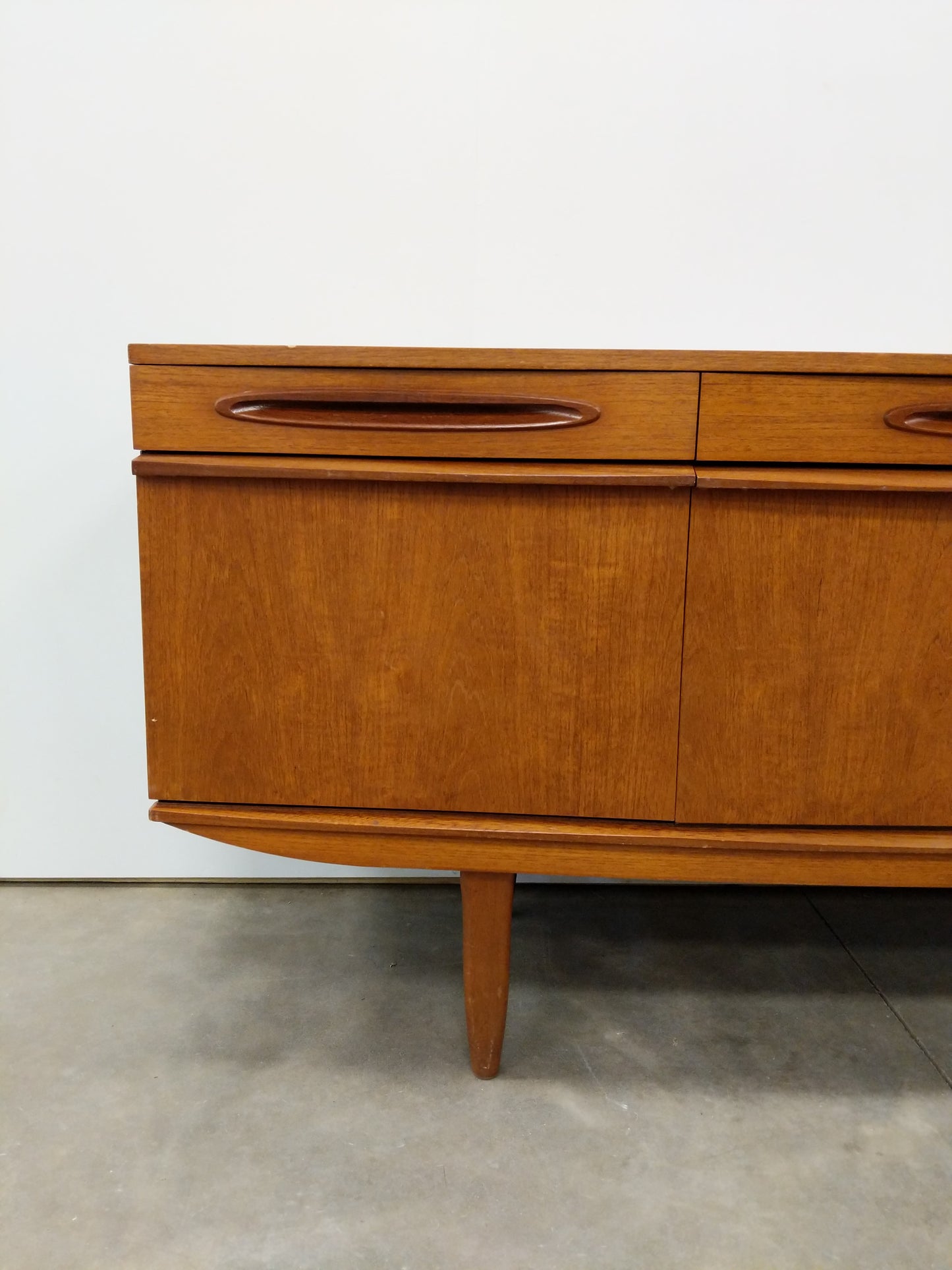 Vintage Mid Century Modern Teak Credenza by Elliotts of Newbury
