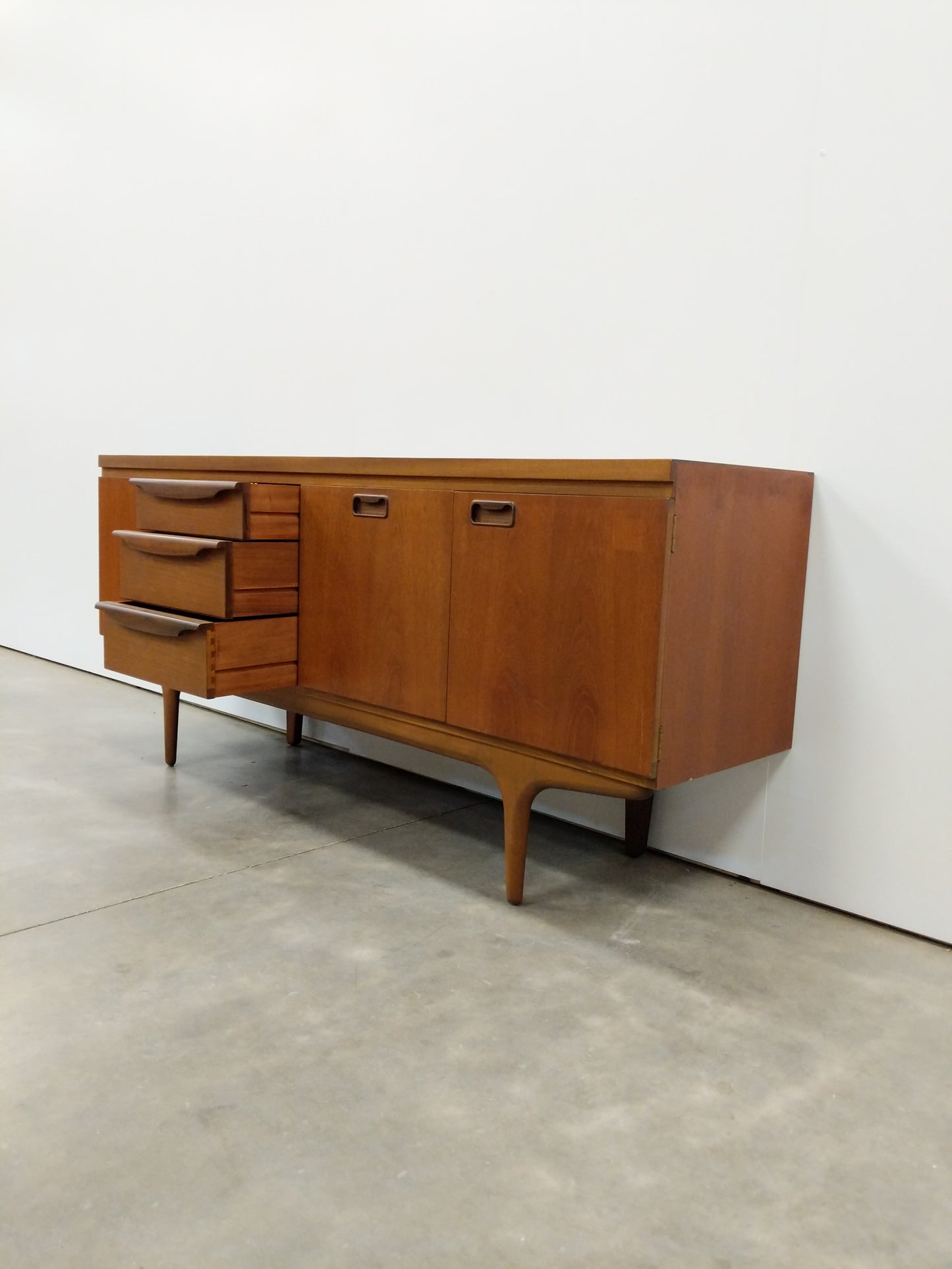 Vintage Mid Century Modern Teak Credenza by Greaves & Thomas
