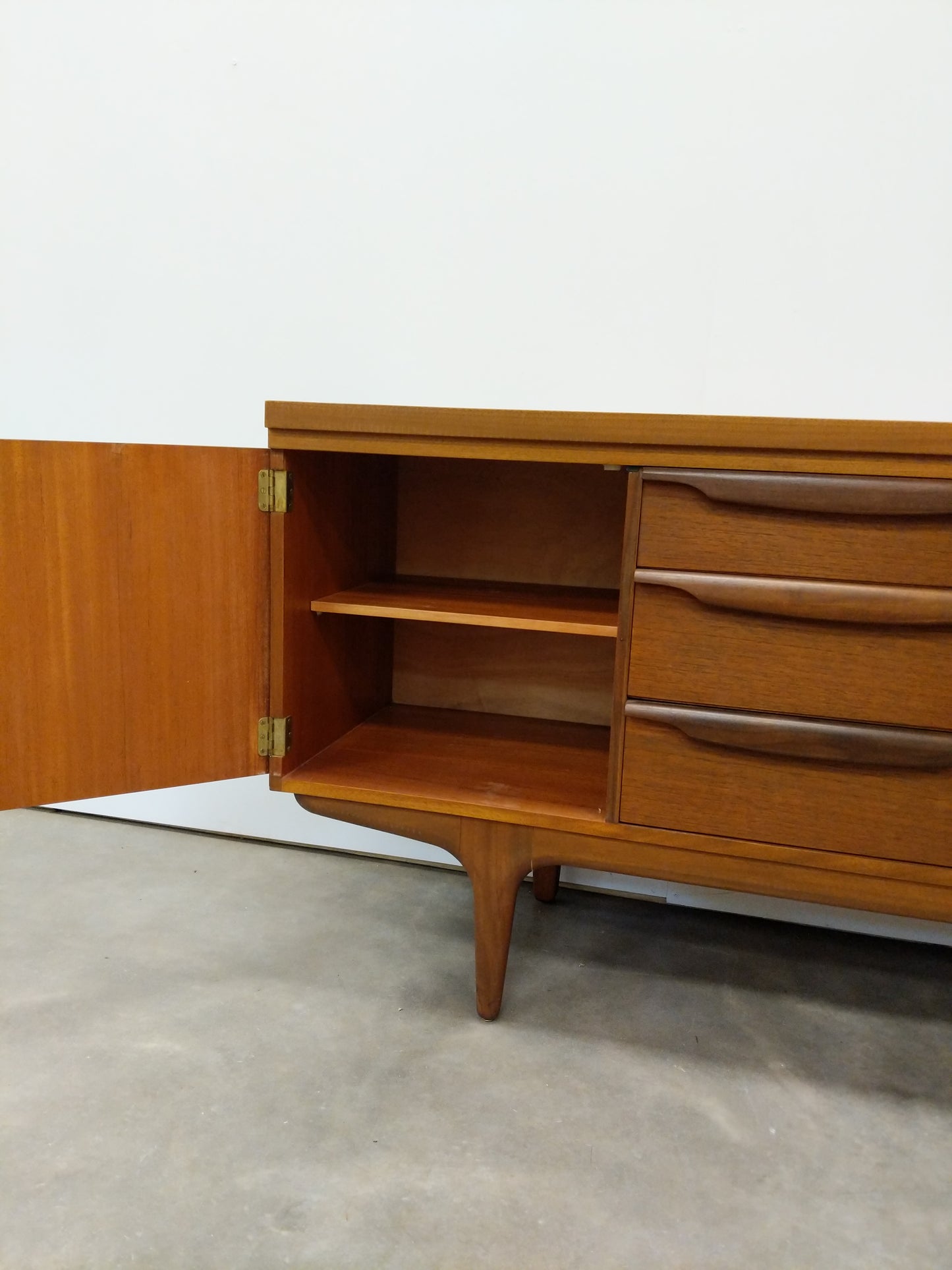 Vintage Mid Century Modern Teak Credenza by Greaves & Thomas