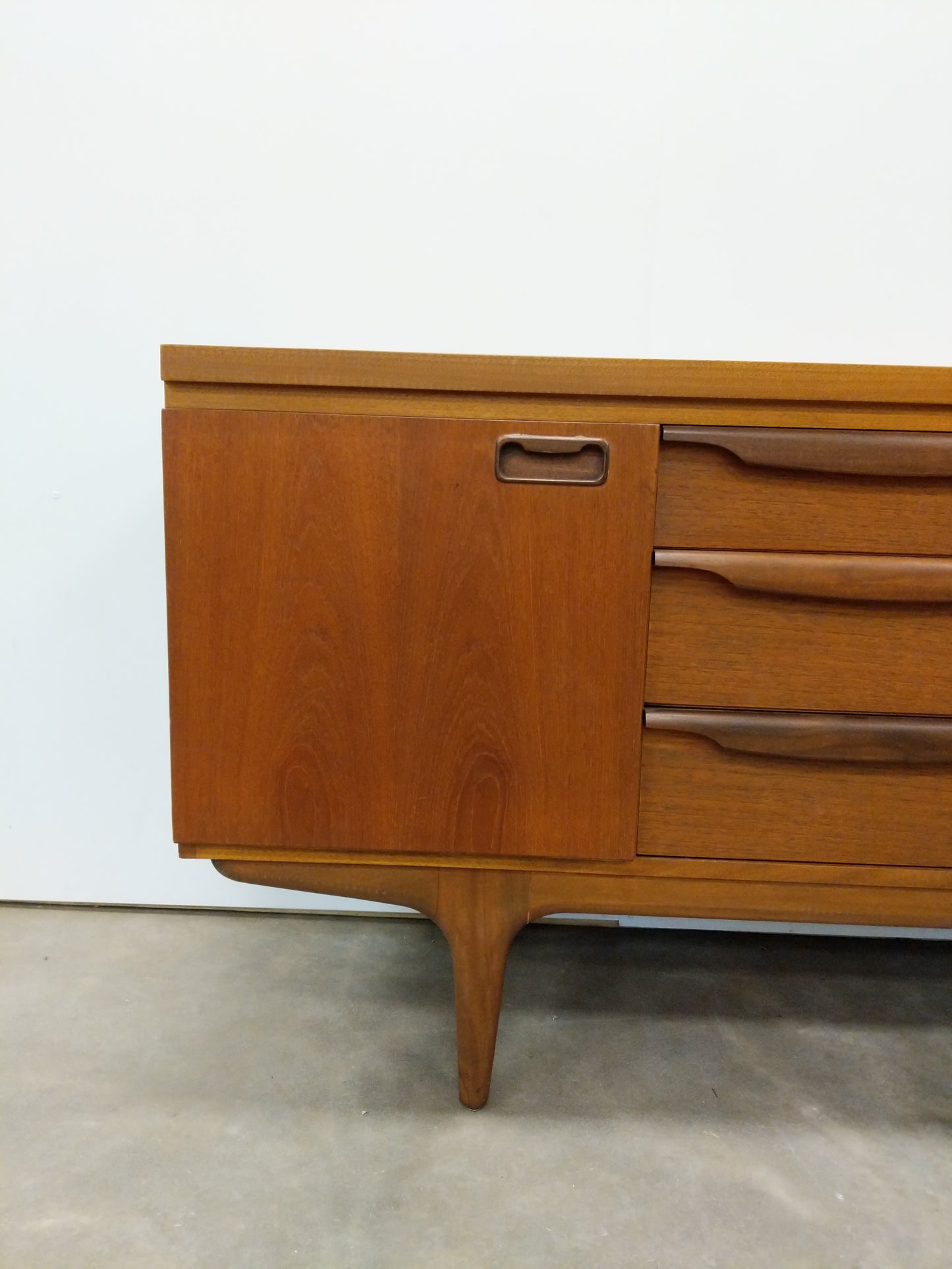 Vintage Mid Century Modern Teak Credenza by Greaves & Thomas