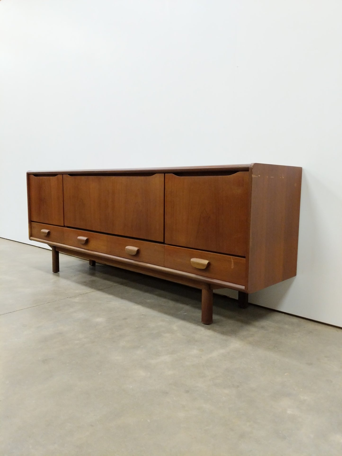 Vintage Mid Century Modern Teak Credenza