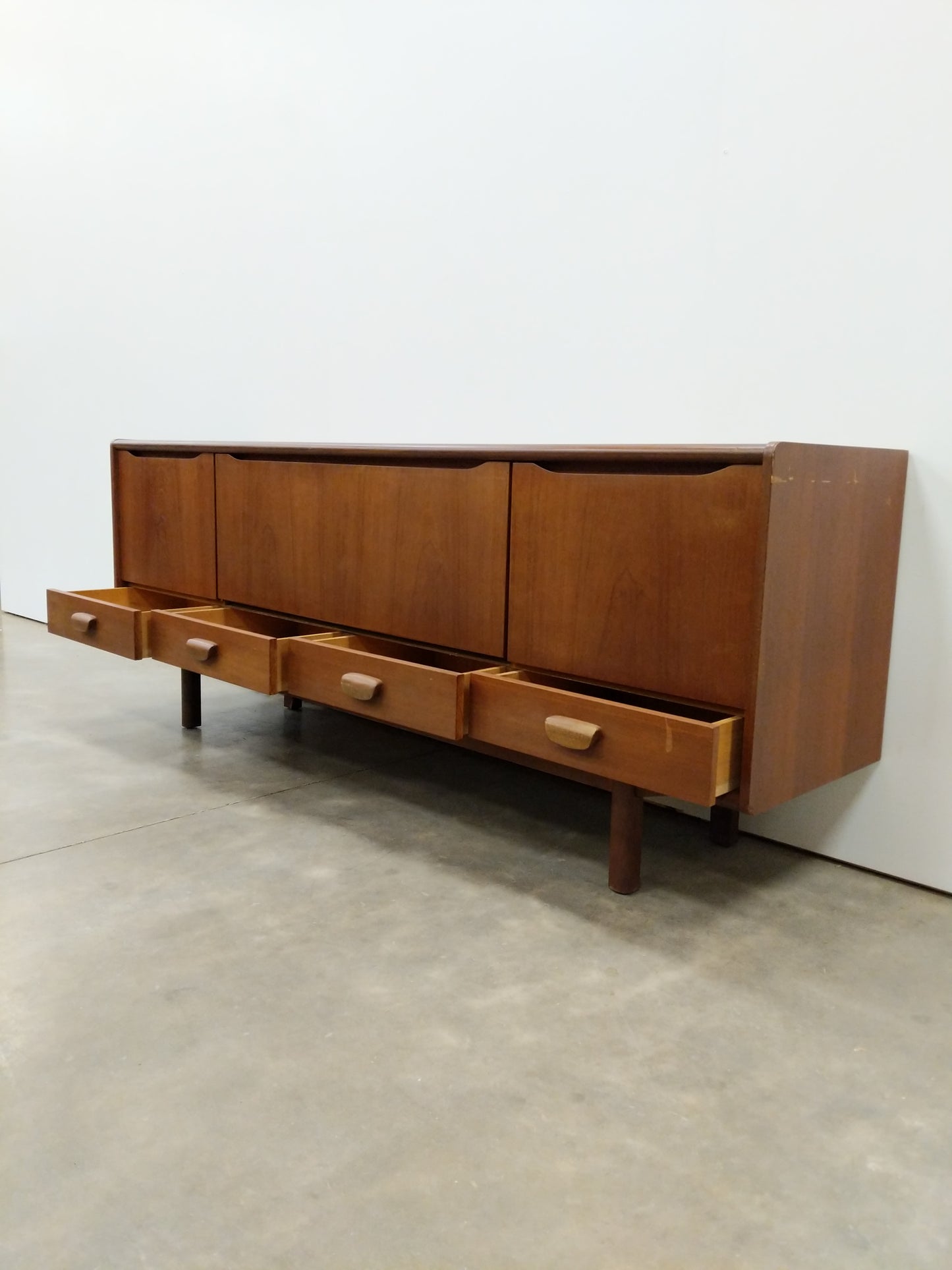 Vintage Mid Century Modern Teak Credenza