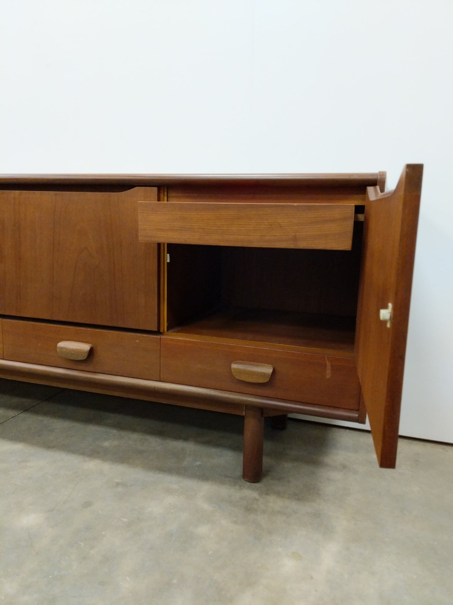 Vintage Mid Century Modern Teak Credenza