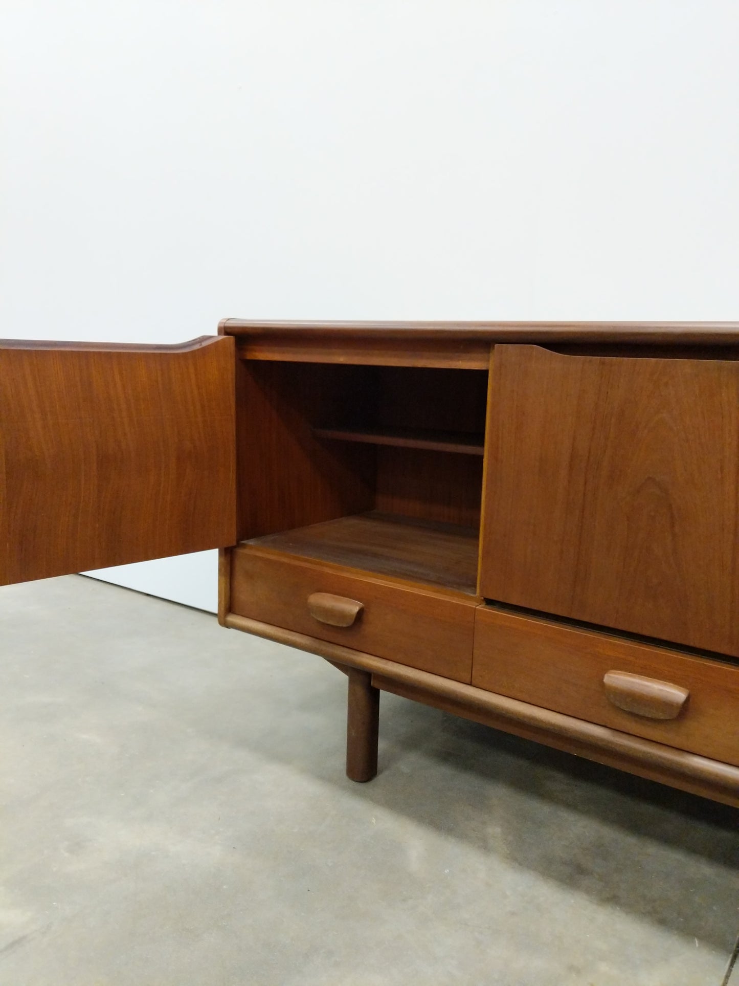 Vintage Mid Century Modern Teak Credenza