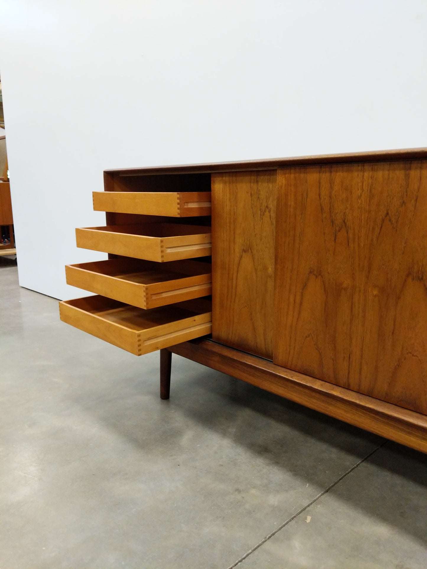 Vintage Mid Century Danish Modern Teak Credenza