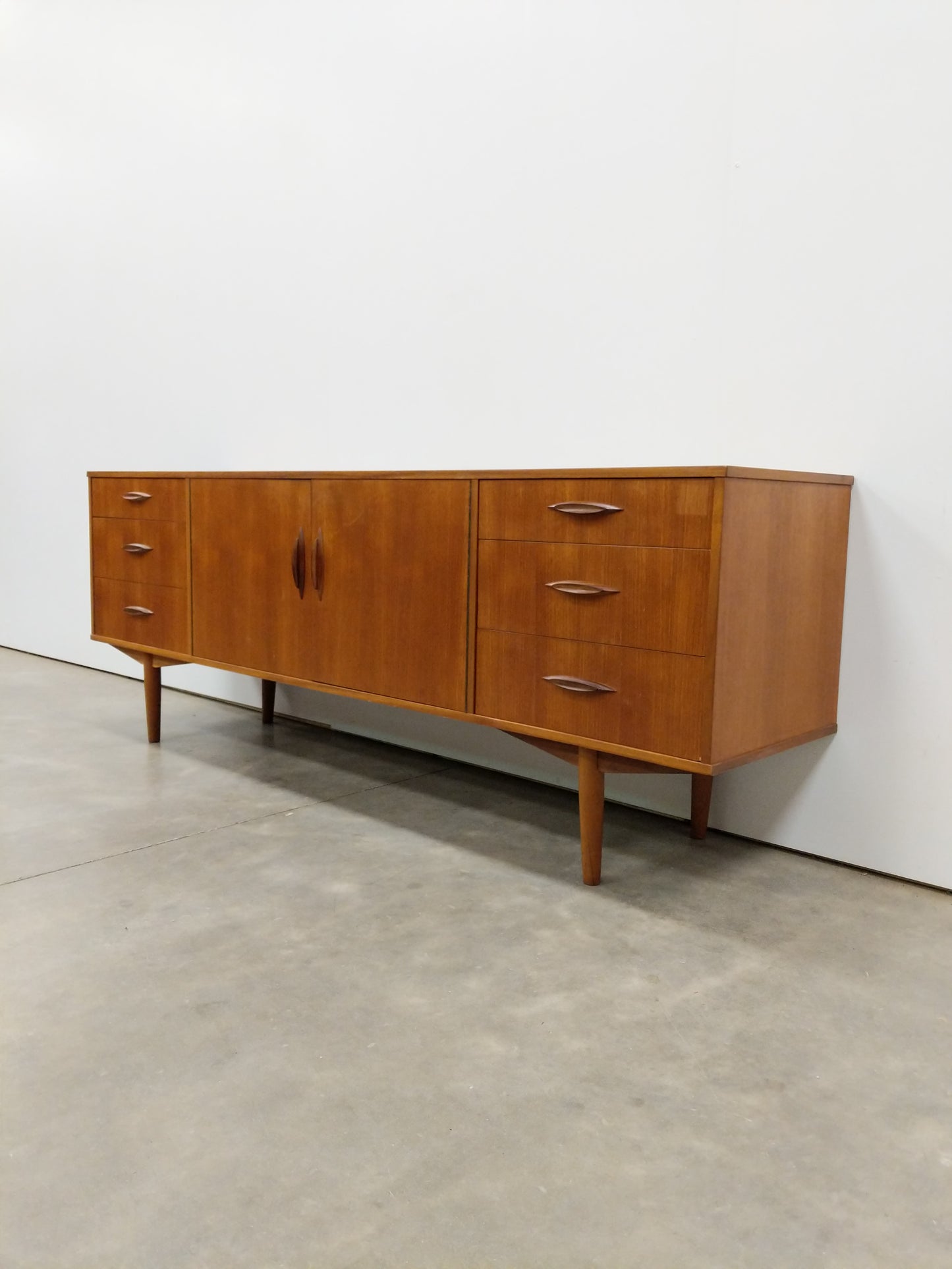 Vintage Mid Century Modern Teak Credenza