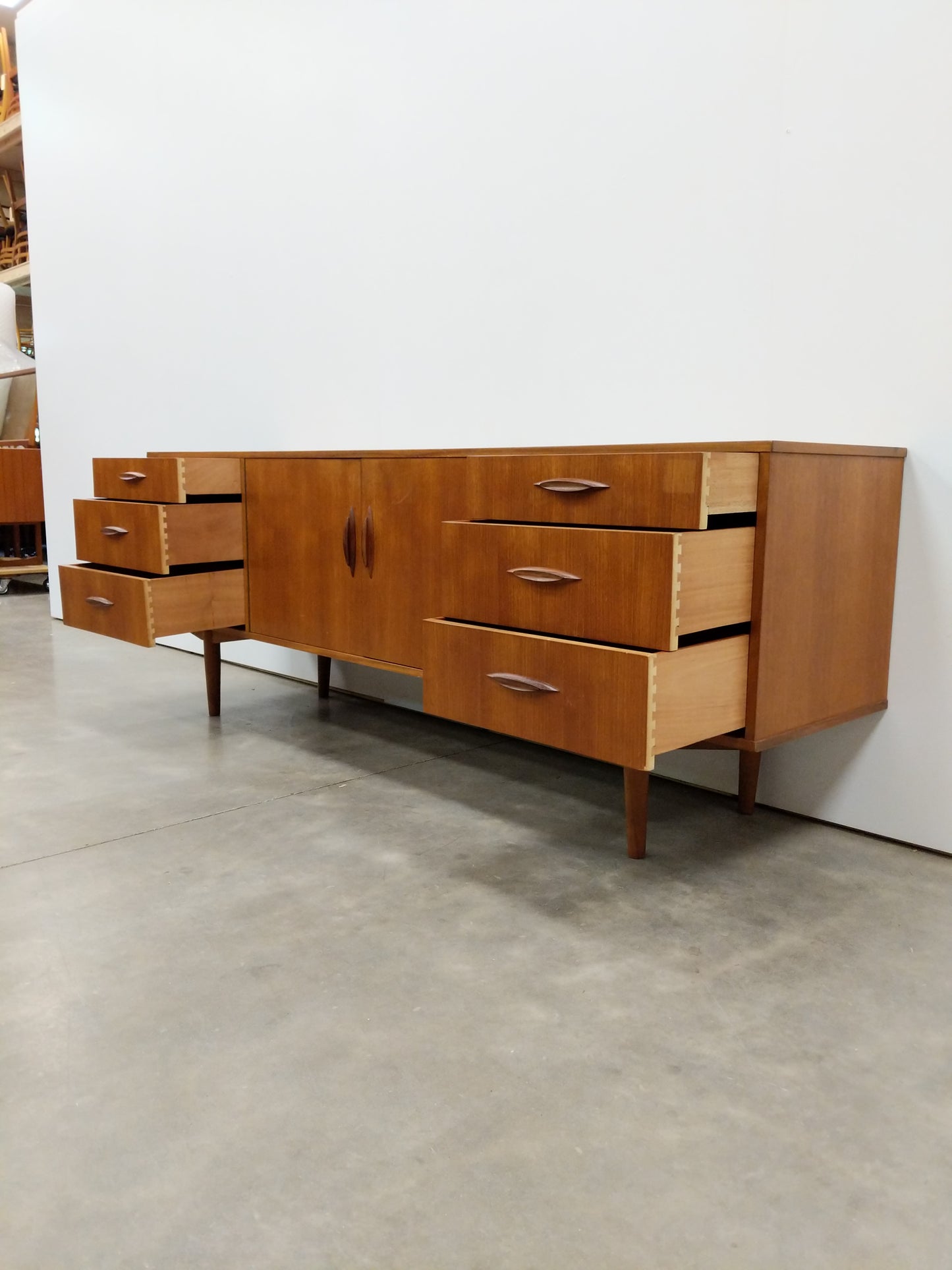 Vintage Mid Century Modern Teak Credenza