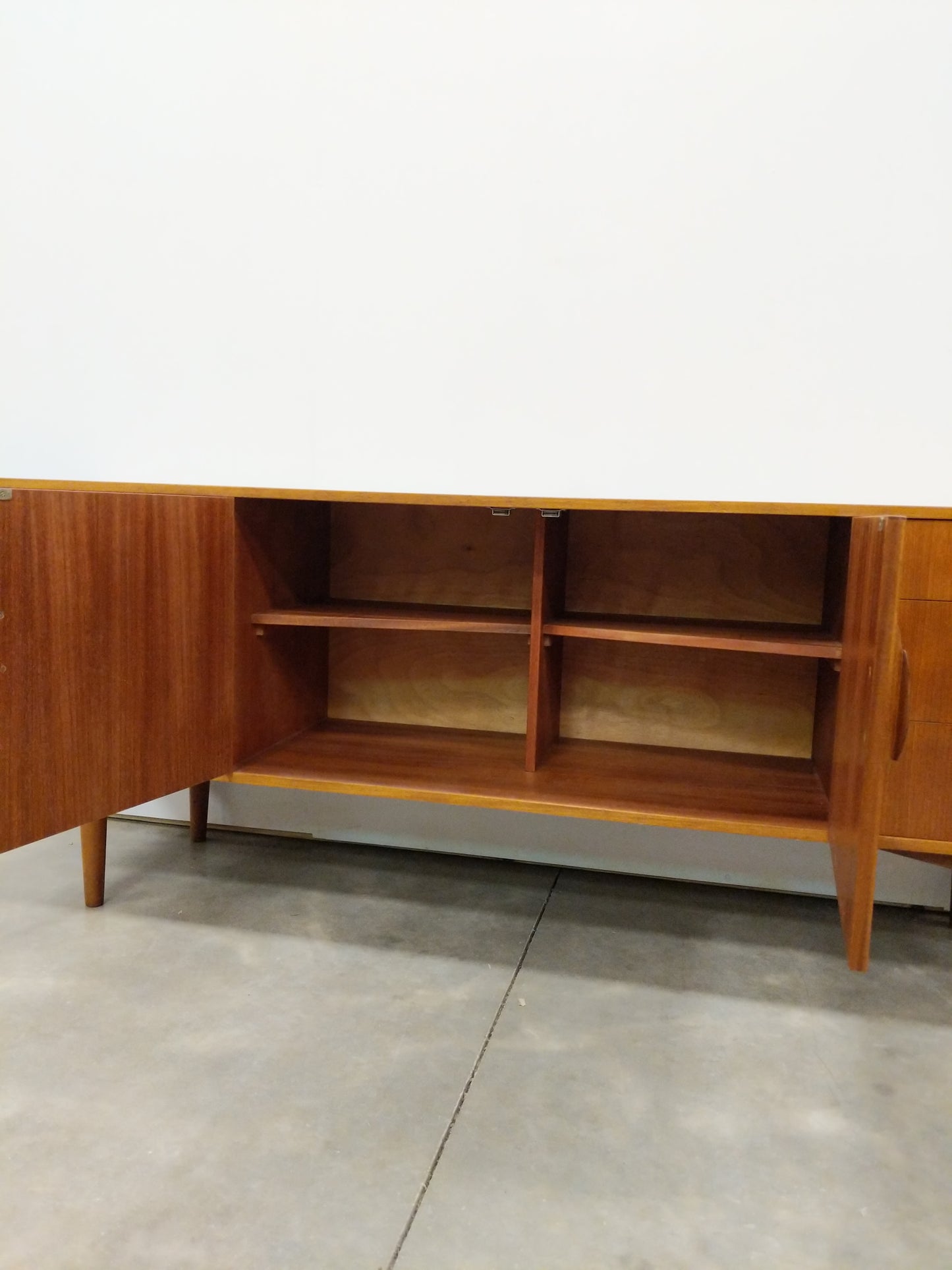 Vintage Mid Century Modern Teak Credenza