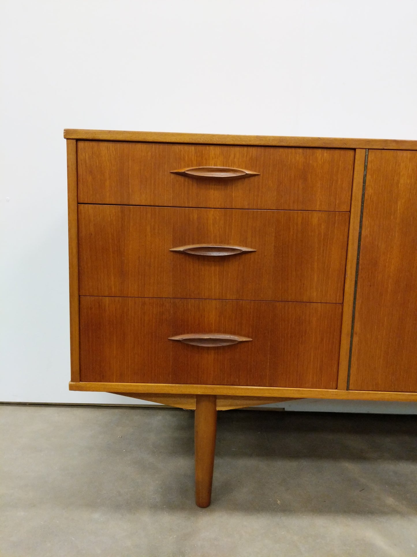 Vintage Mid Century Modern Teak Credenza