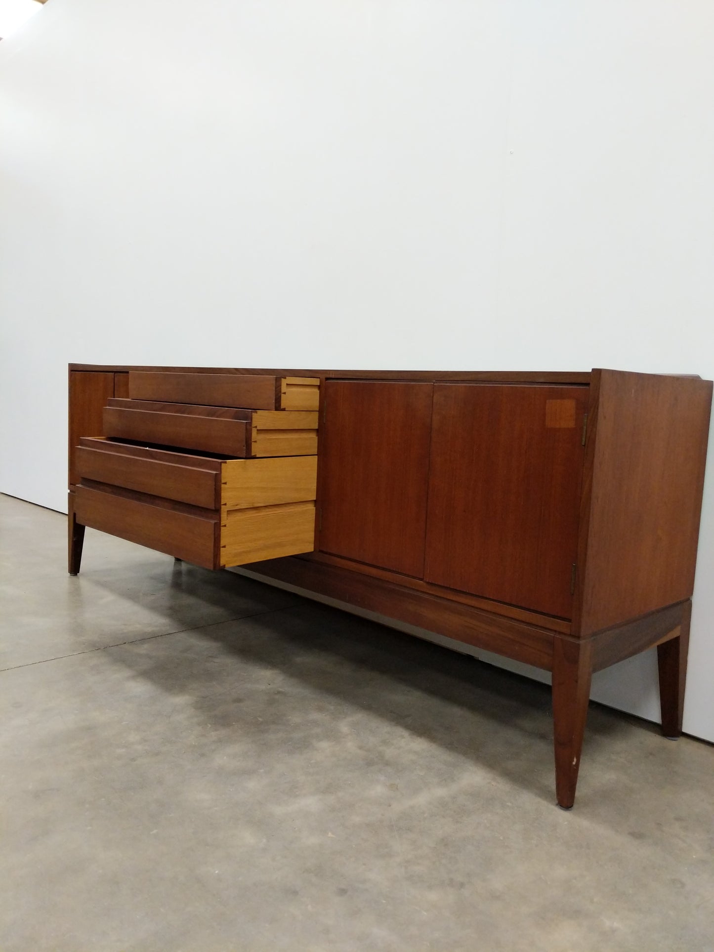 Vintage Mid Century Modern Teak Credenza