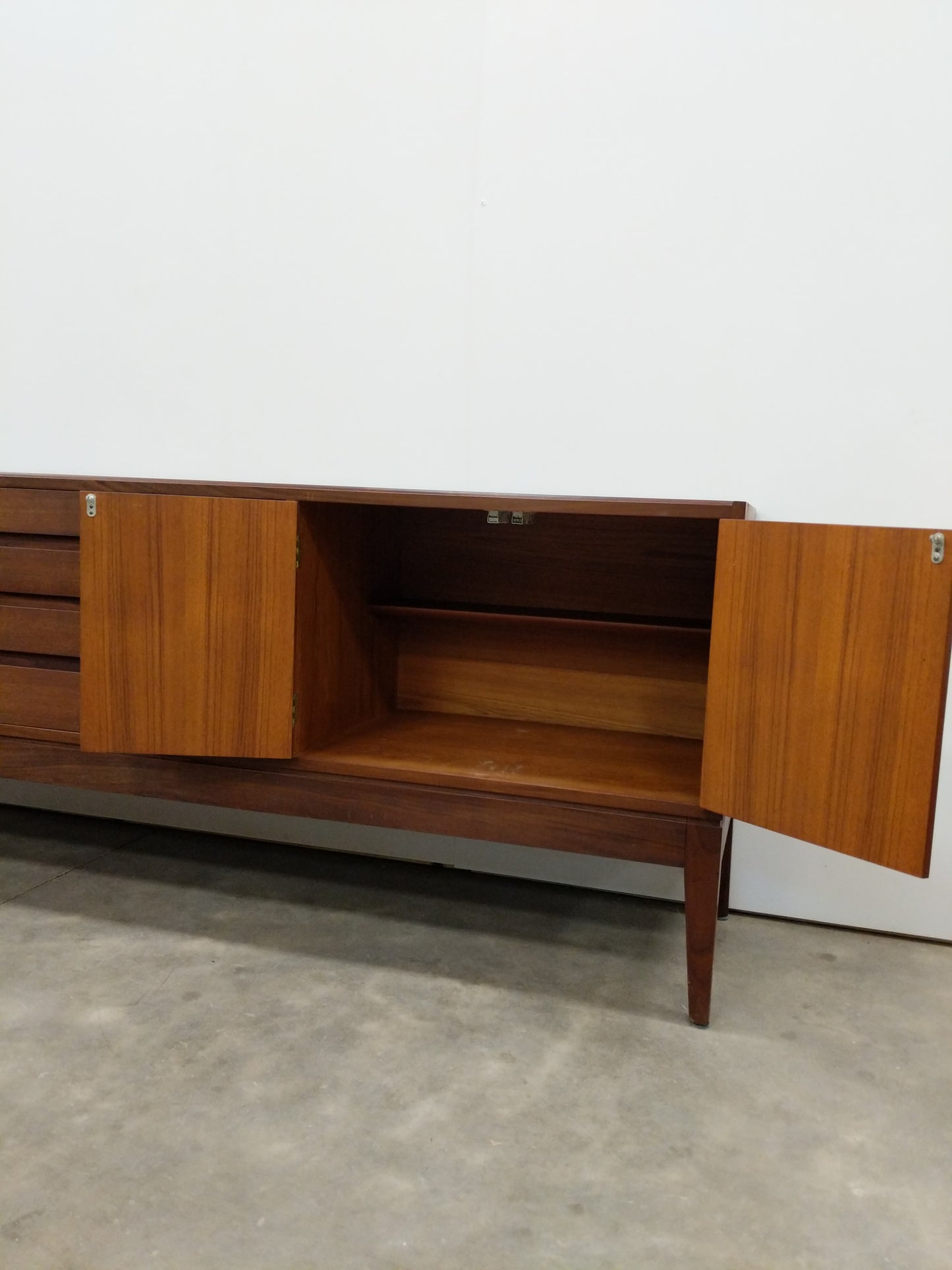 Vintage Mid Century Modern Teak Credenza