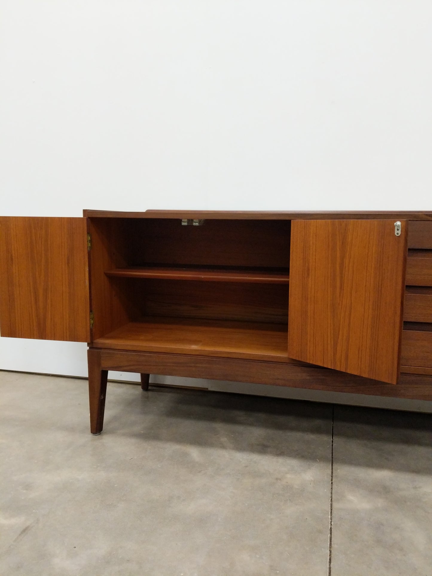 Vintage Mid Century Modern Teak Credenza
