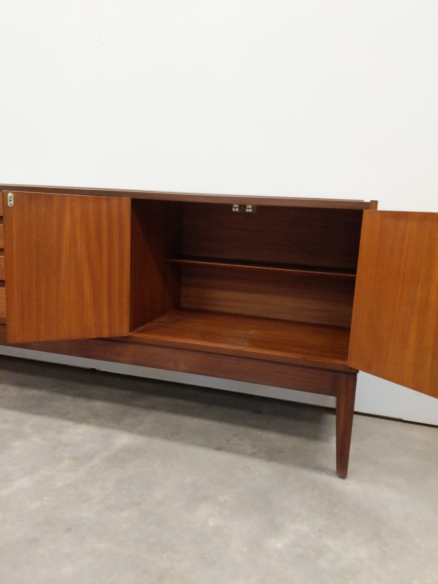 Vintage Mid Century Modern Teak Credenza