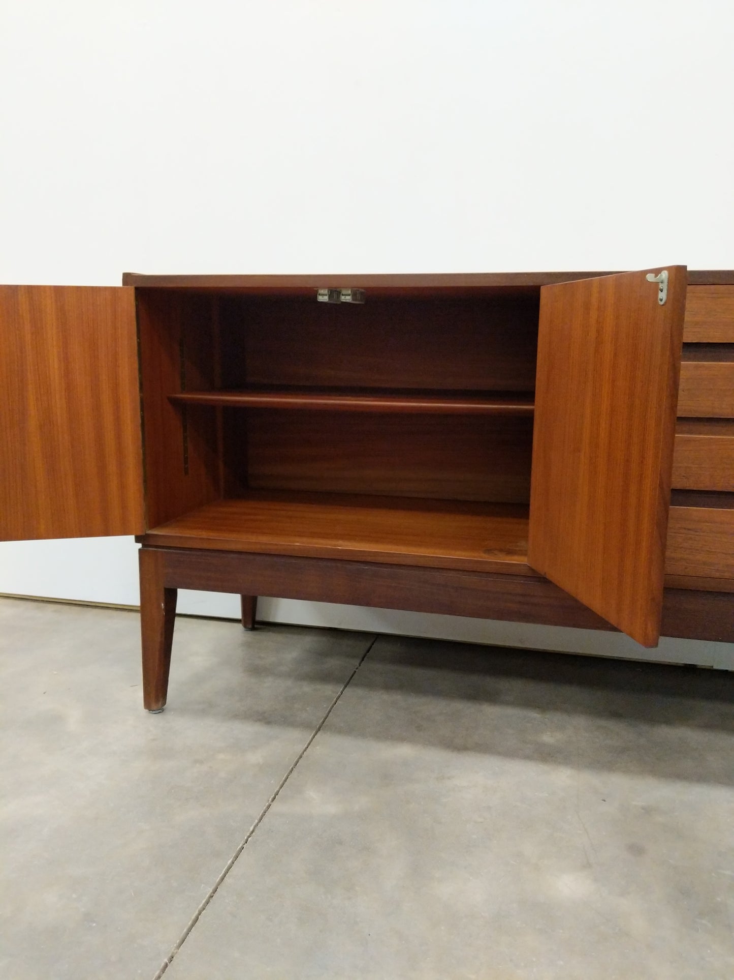 Vintage Mid Century Modern Teak Credenza