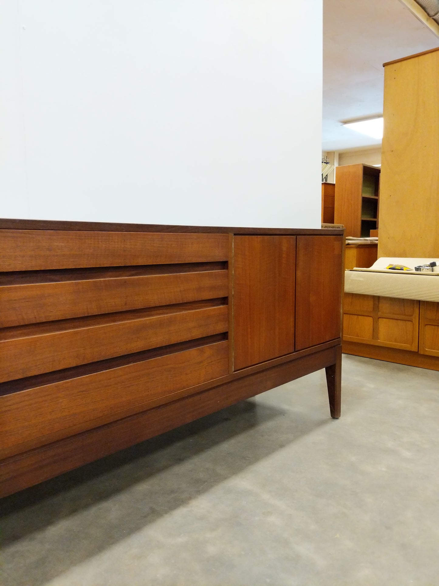 Vintage Mid Century Modern Teak Credenza