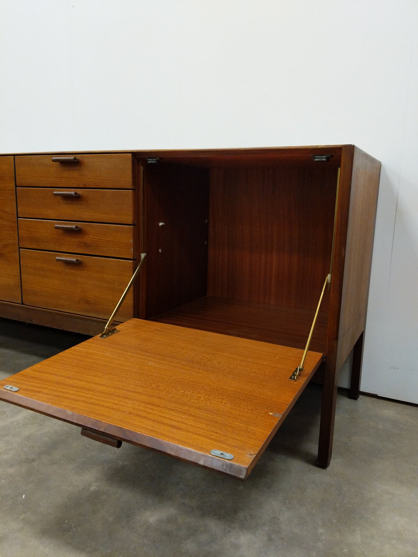Vintage Mid Century Modern Teak Credenza by Meredew