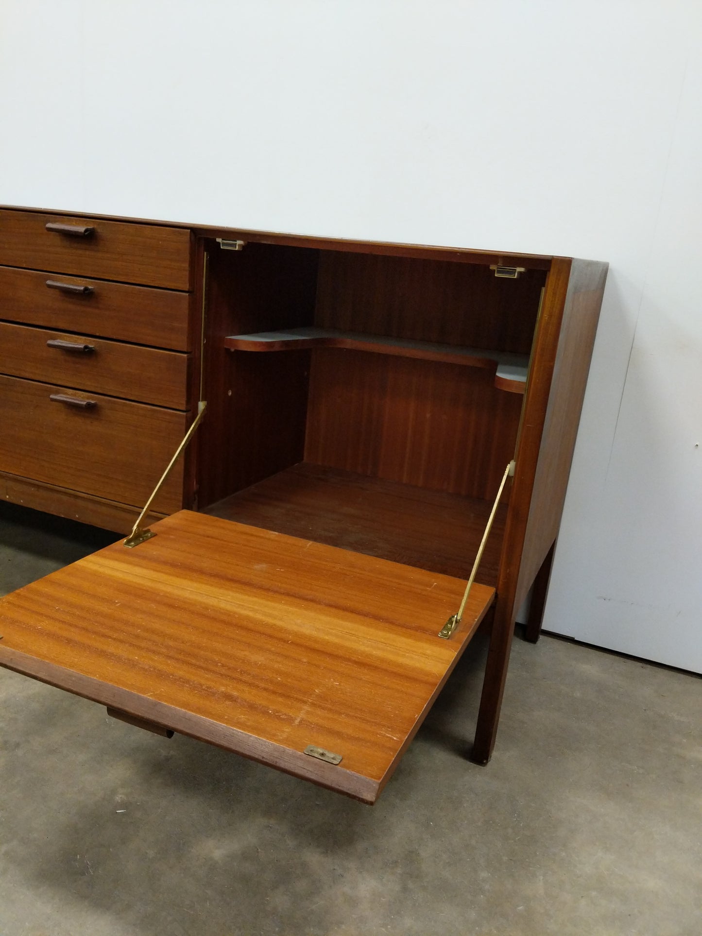 Vintage Mid Century Modern Teak Credenza by Meredew
