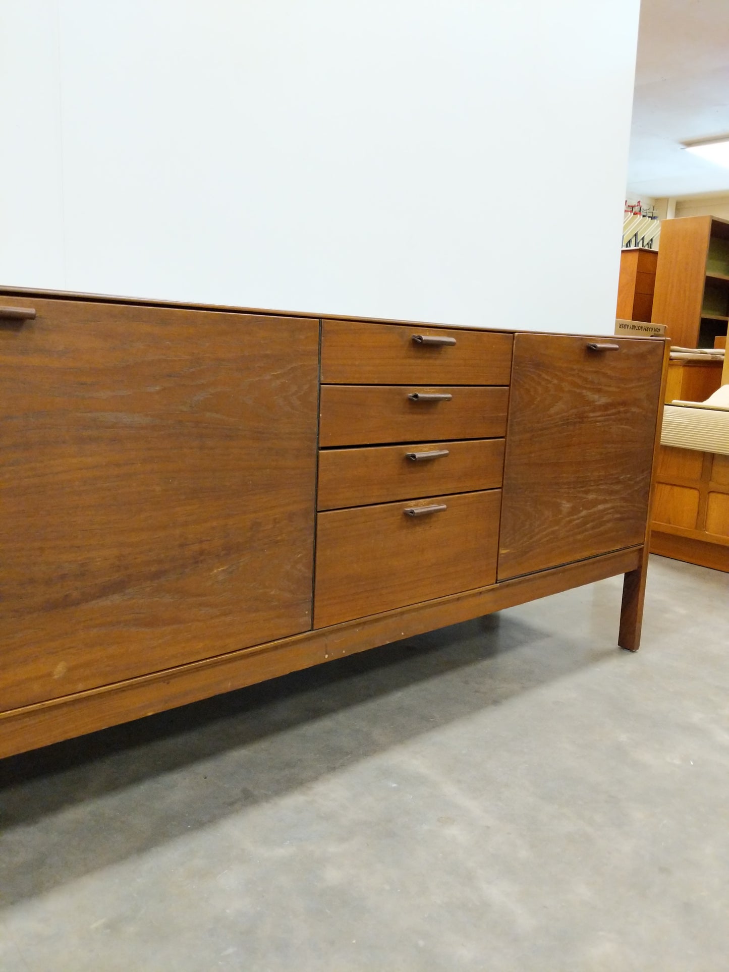Vintage Mid Century Modern Teak Credenza by Meredew